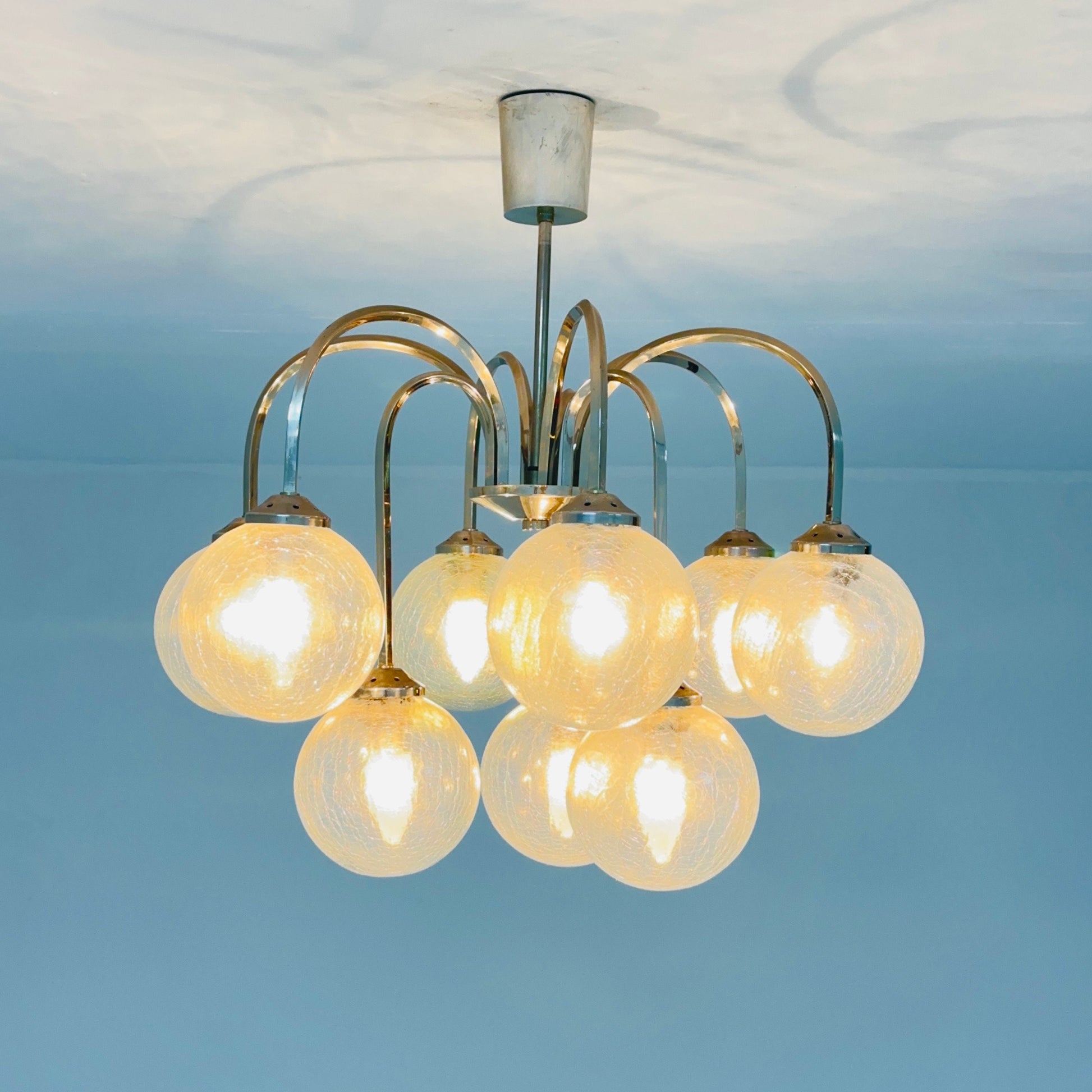 Mid century modern ceiling lamp 1970s ,Italy