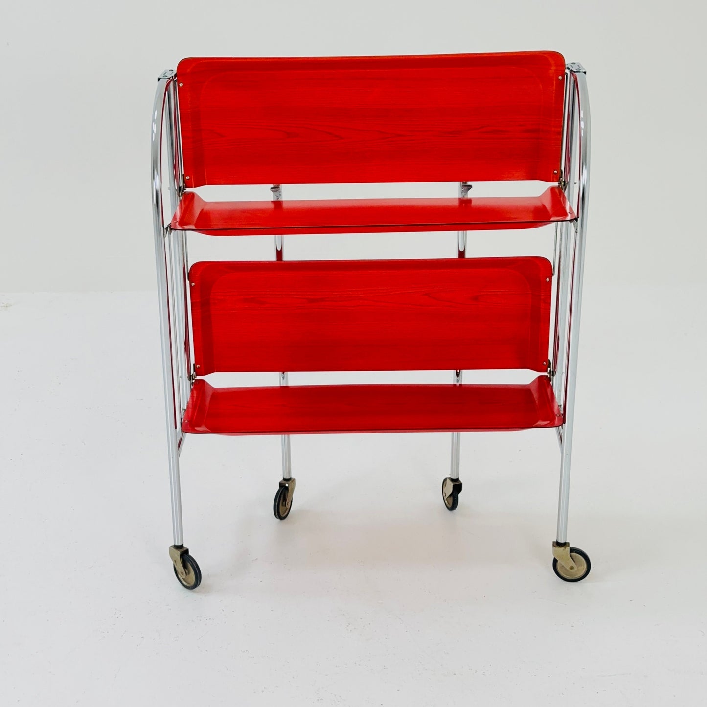 Mid century Folding red tea trolley /Serving trolley 1960-70s.