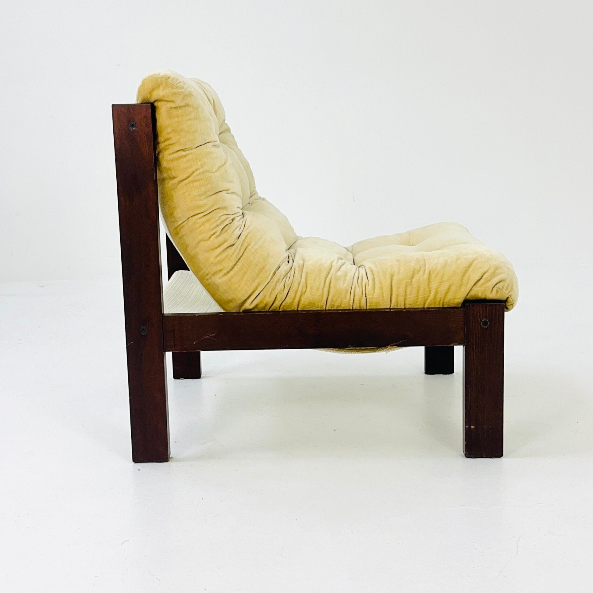 Mid century wooden lounge chair 1970s Germany