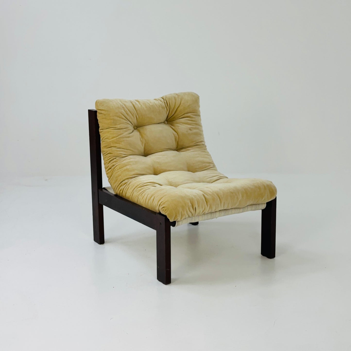 Mid century wooden lounge chair 1970s Germany