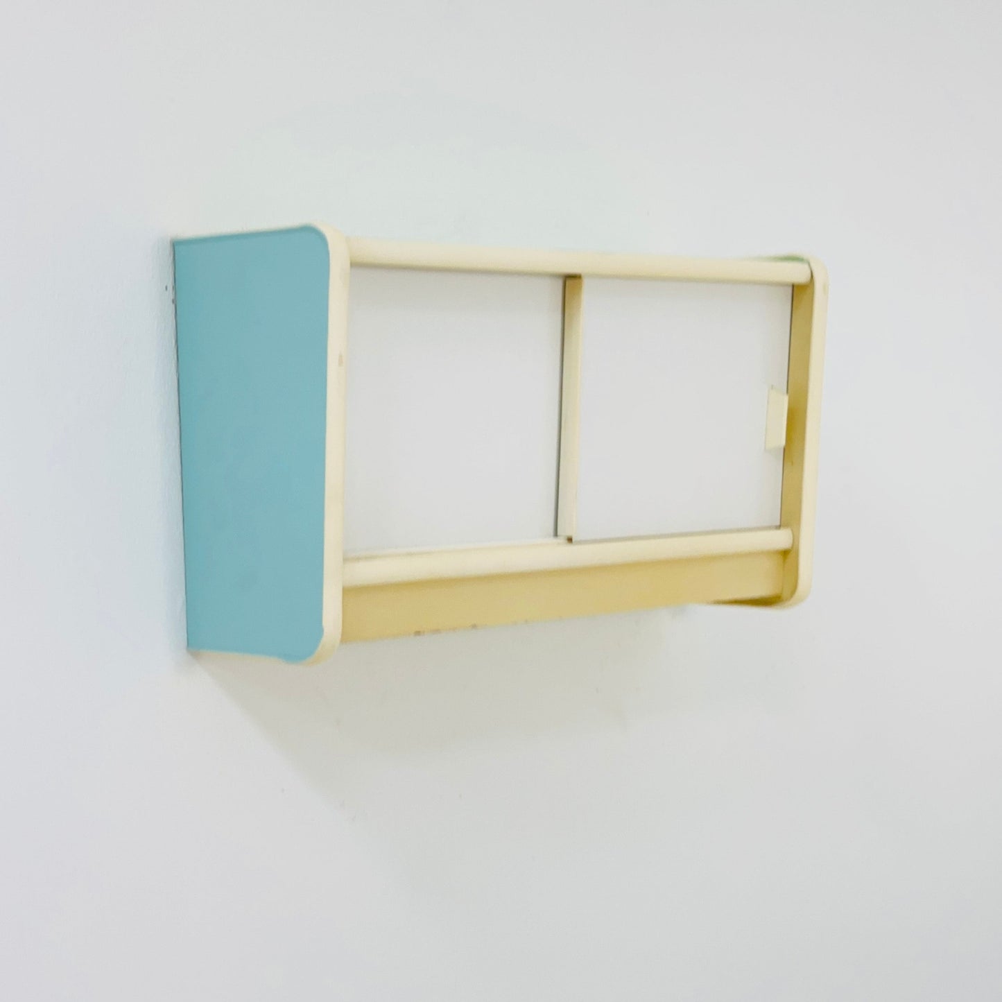 Vintage kitchen wooden wall cabinet colorful, medicine cabinet , 1960s Germany