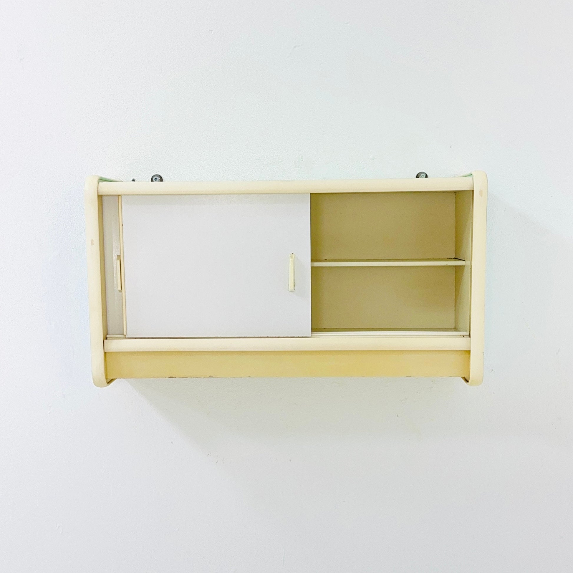 Vintage kitchen wooden wall cabinet colorful, medicine cabinet , 1960s Germany