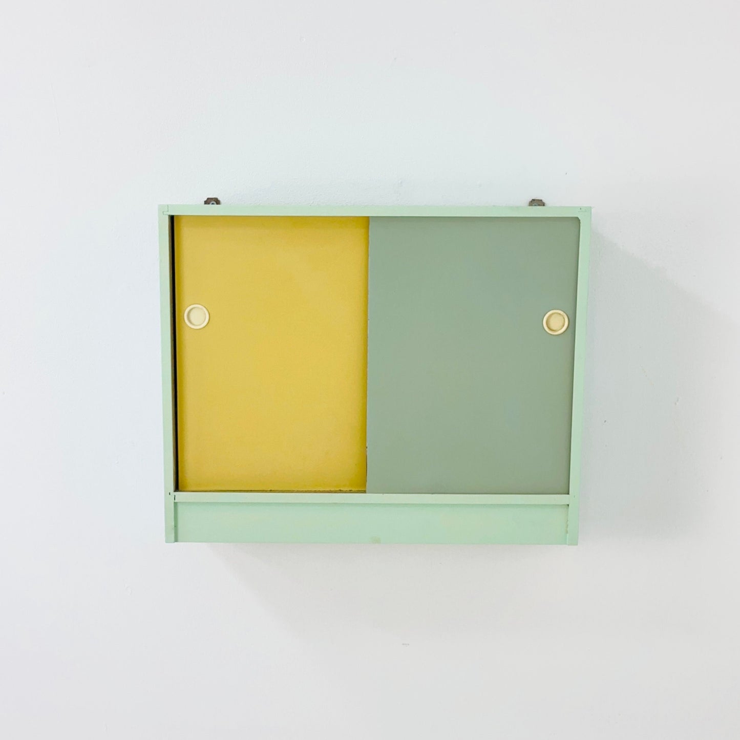 Vintage kitchen wooden wall cabinet colorful, medicine cabinet , 1960s Germany