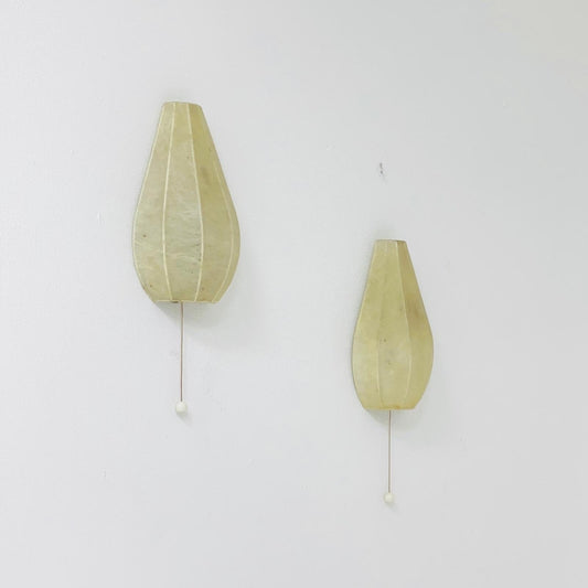 Set of 2 Cocoon wall lights Duo Dropa, Castiglioni, 1960s