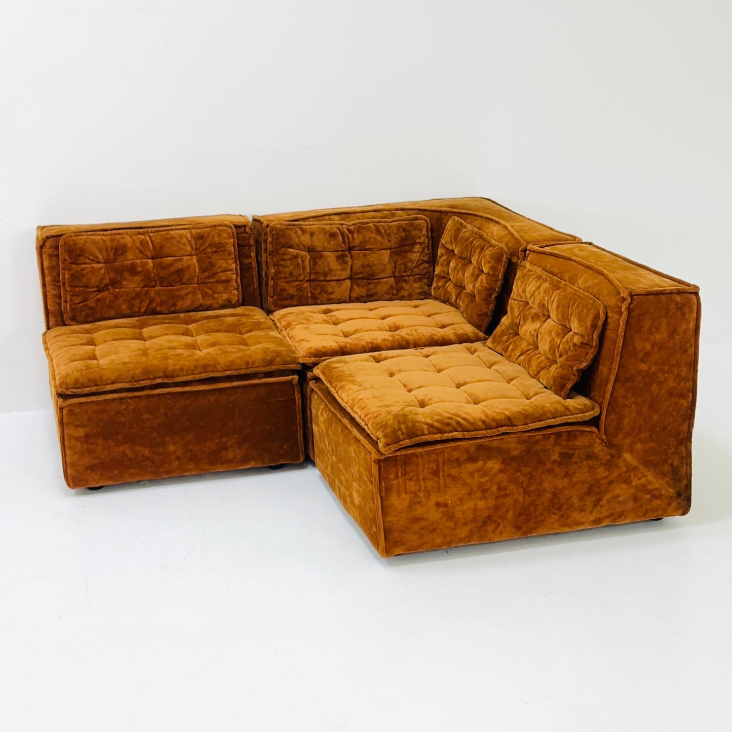 Italian mid century brown modular sofa/couch, 1970s, set of 5