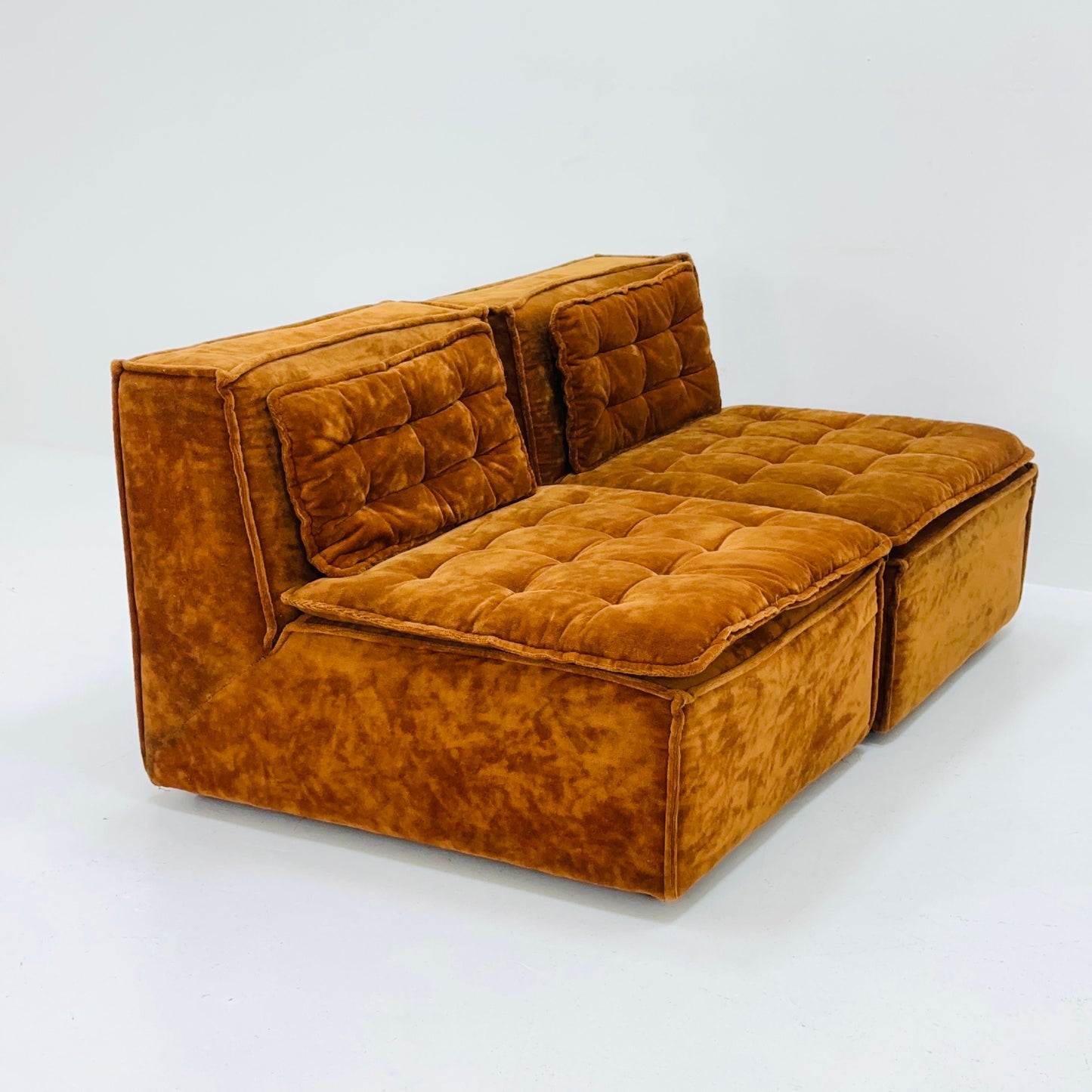 Italian mid century brown modular sofa/couch, 1970s, set of 5