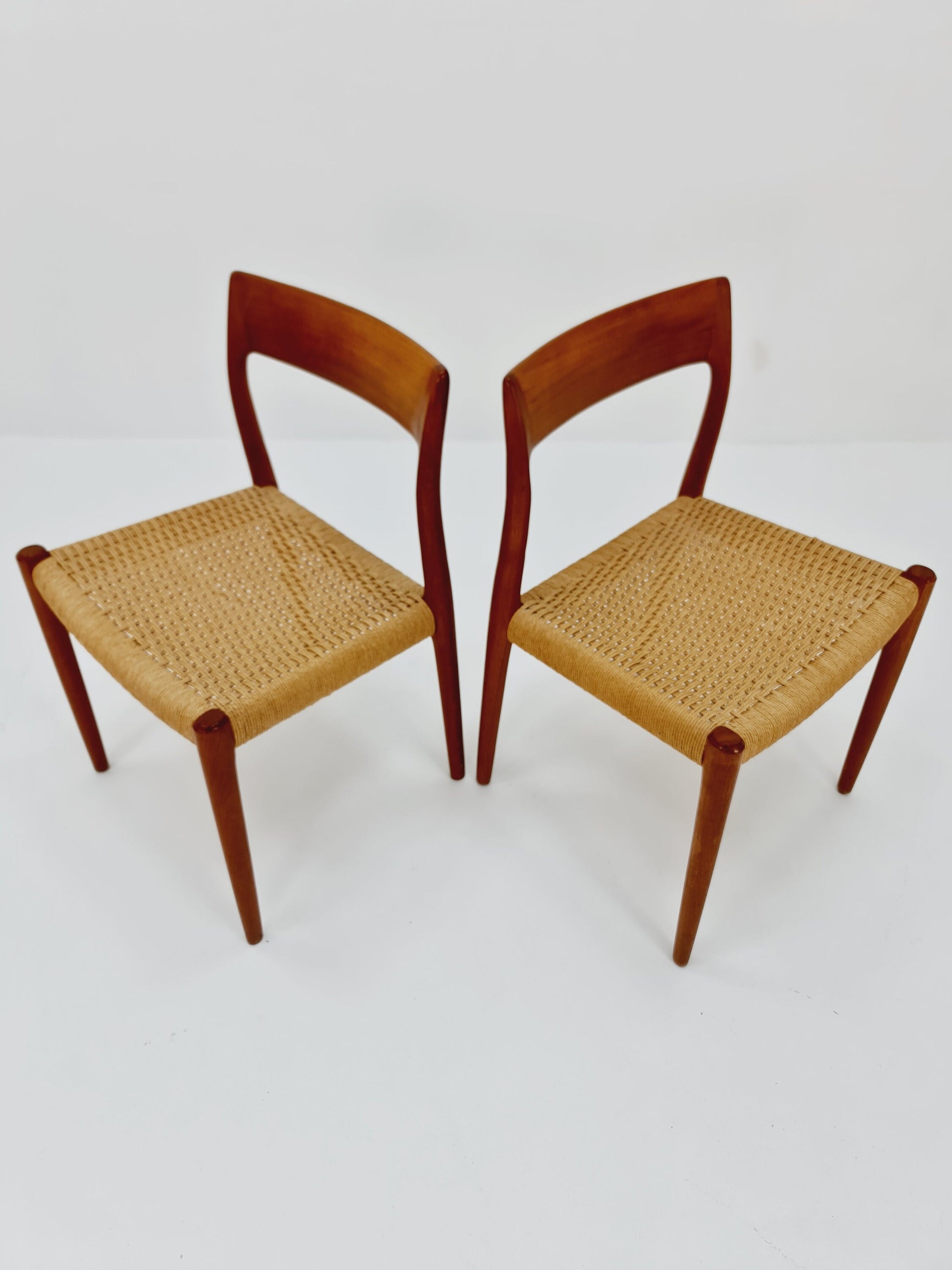 1 of 2 Vintage Danish teak dining charis by Niels Otto Møller Model 77, 1960s,