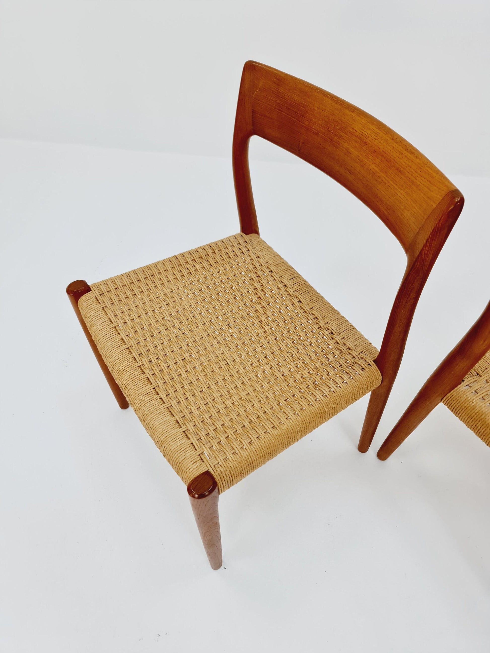 1 of 2 Vintage Danish teak dining charis by Niels Otto Møller Model 77, 1960s,