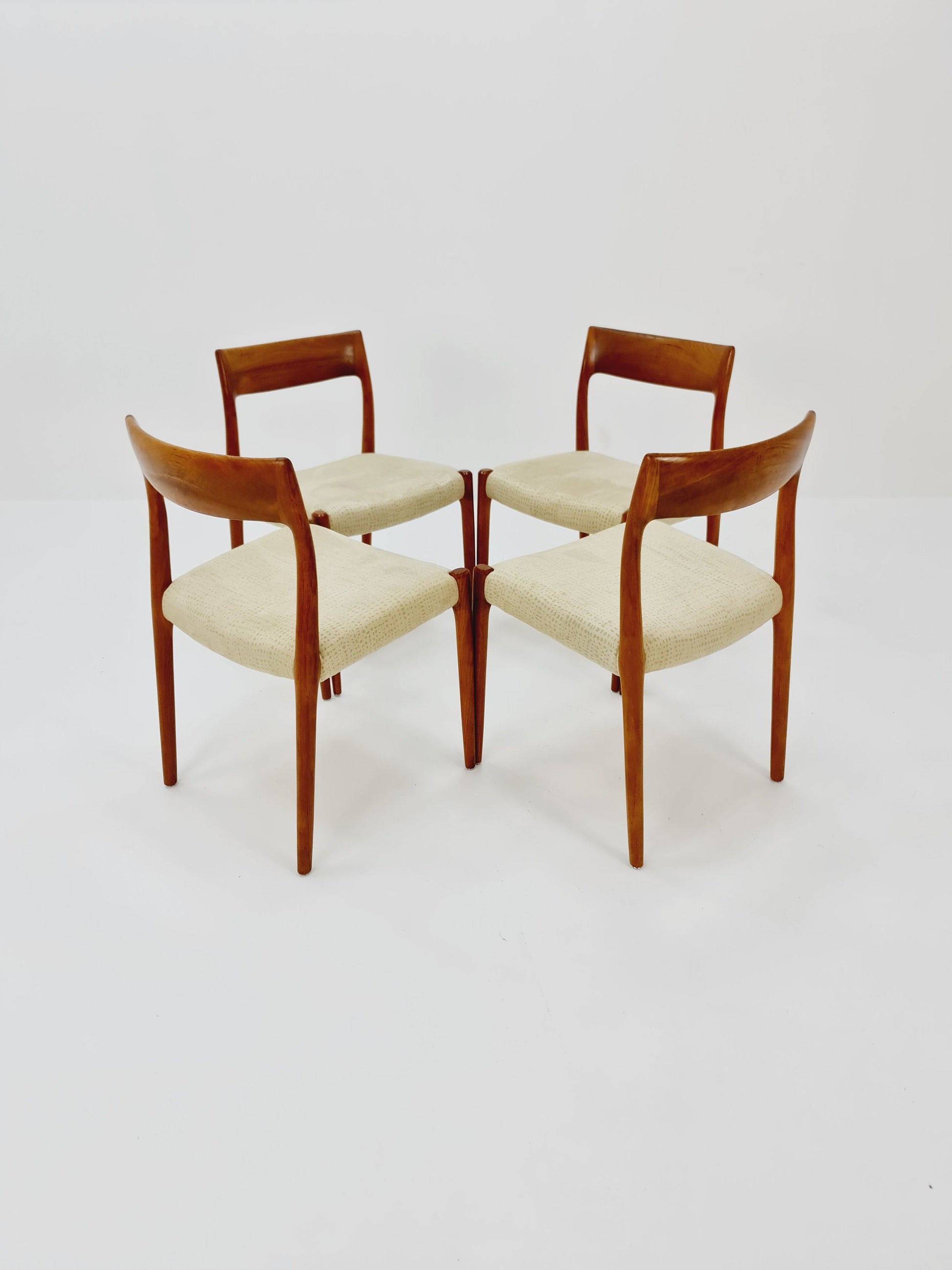 Mid Century Danish teak dining chairs by Niels O.Moller, 1960s, set of 4