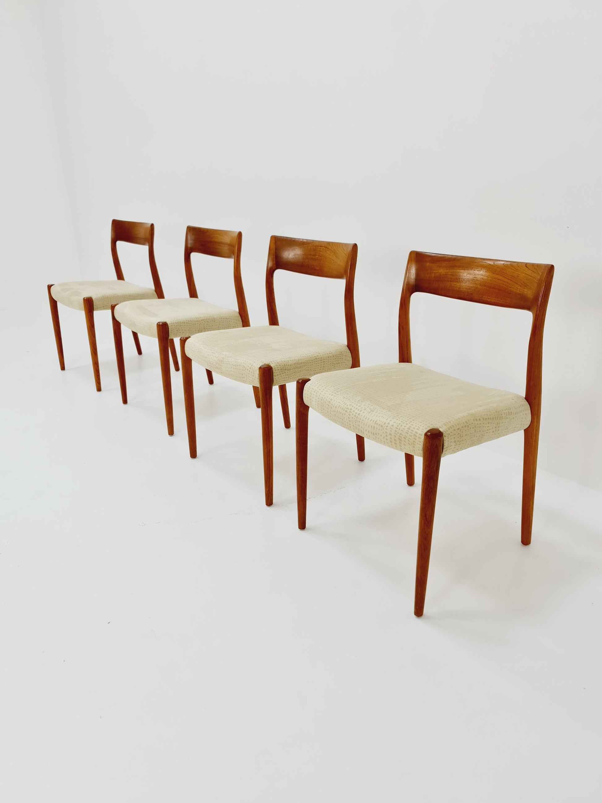Mid Century Danish teak dining chairs by Niels O.Moller, 1960s, set of 4