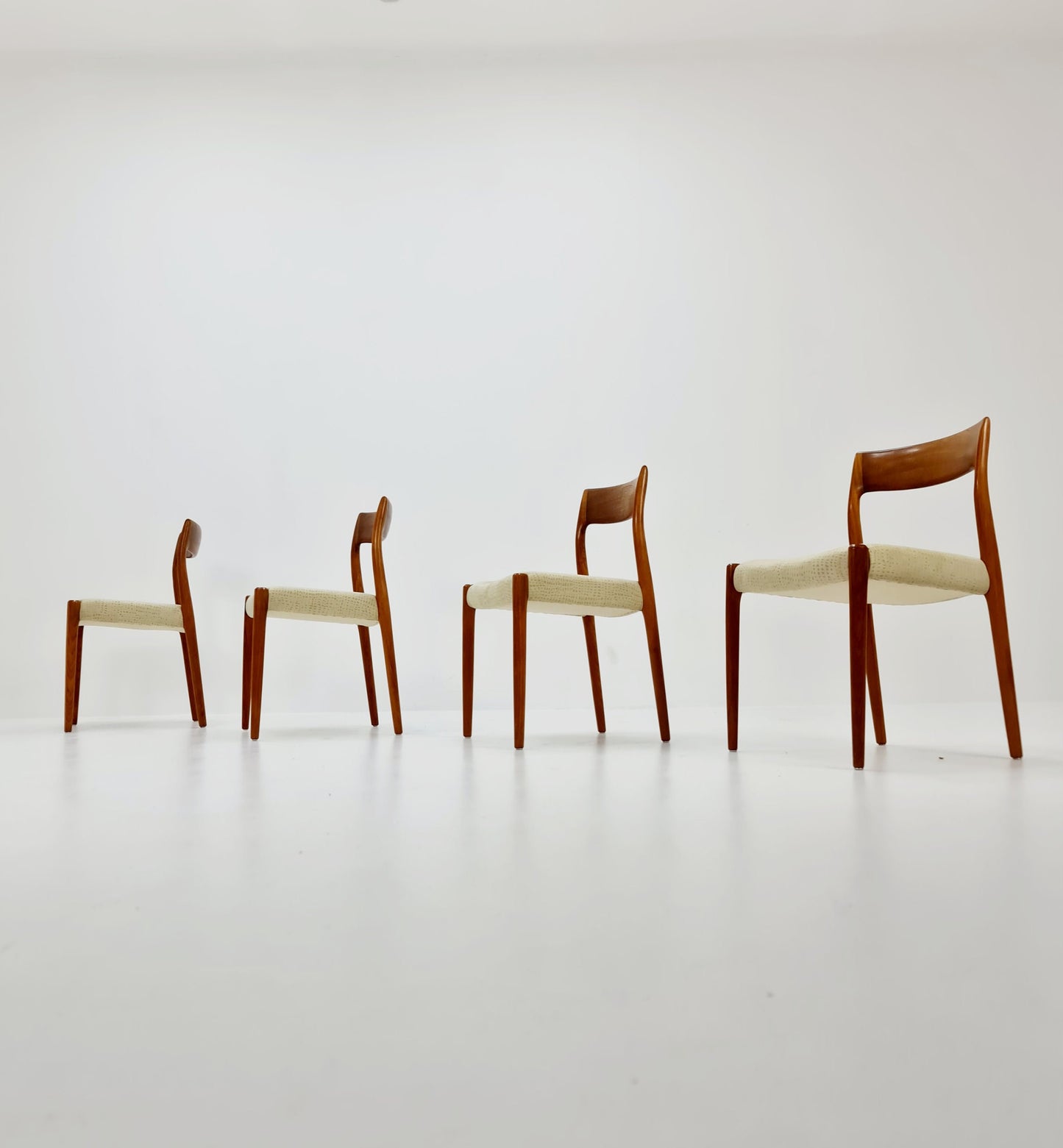 Mid Century Danish teak dining chairs by Niels O.Moller, 1960s, set of 4