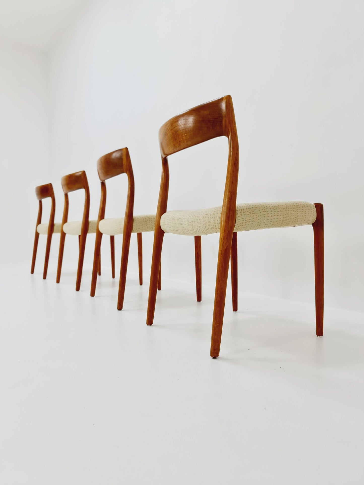 Mid Century Danish teak dining chairs by Niels O.Moller, 1960s, set of 4