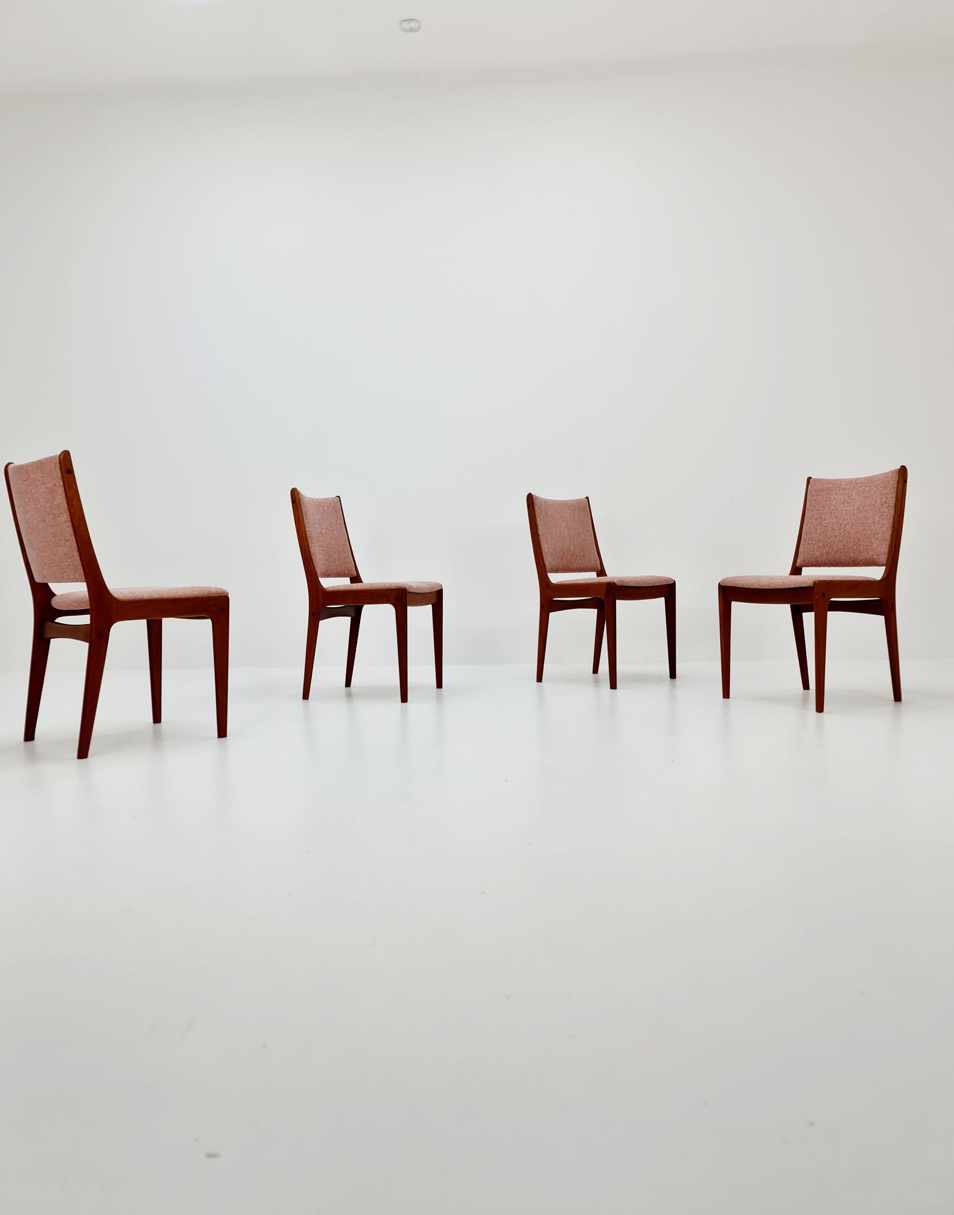 Vintage Danish solid teak dining chairs By Johannes Andersen for Uldum , 1960s, Set of 4