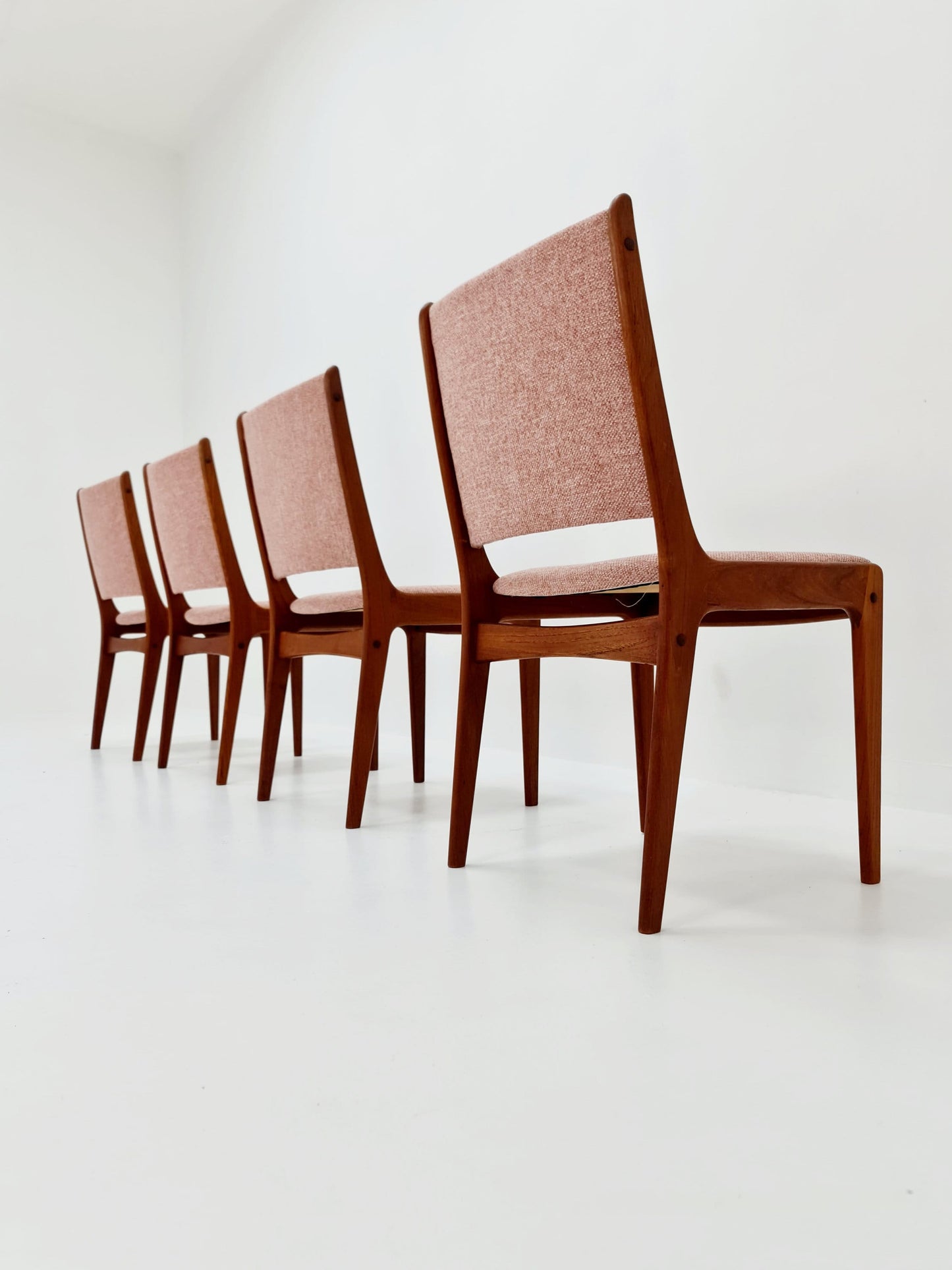 Vintage Danish solid teak dining chairs By Johannes Andersen for Uldum , 1960s, Set of 4