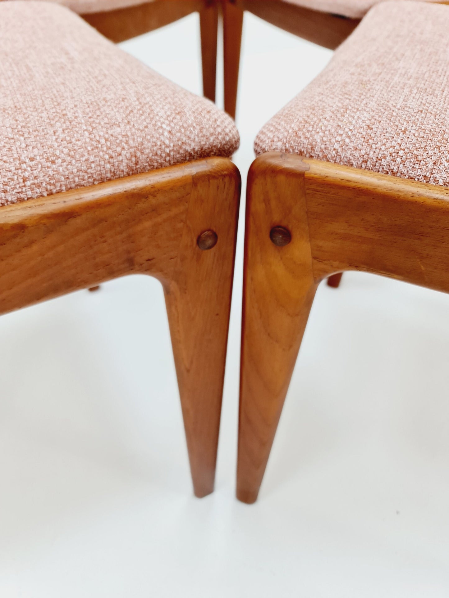 Vintage Danish solid teak dining chairs By Johannes Andersen for Uldum , 1960s, Set of 4
