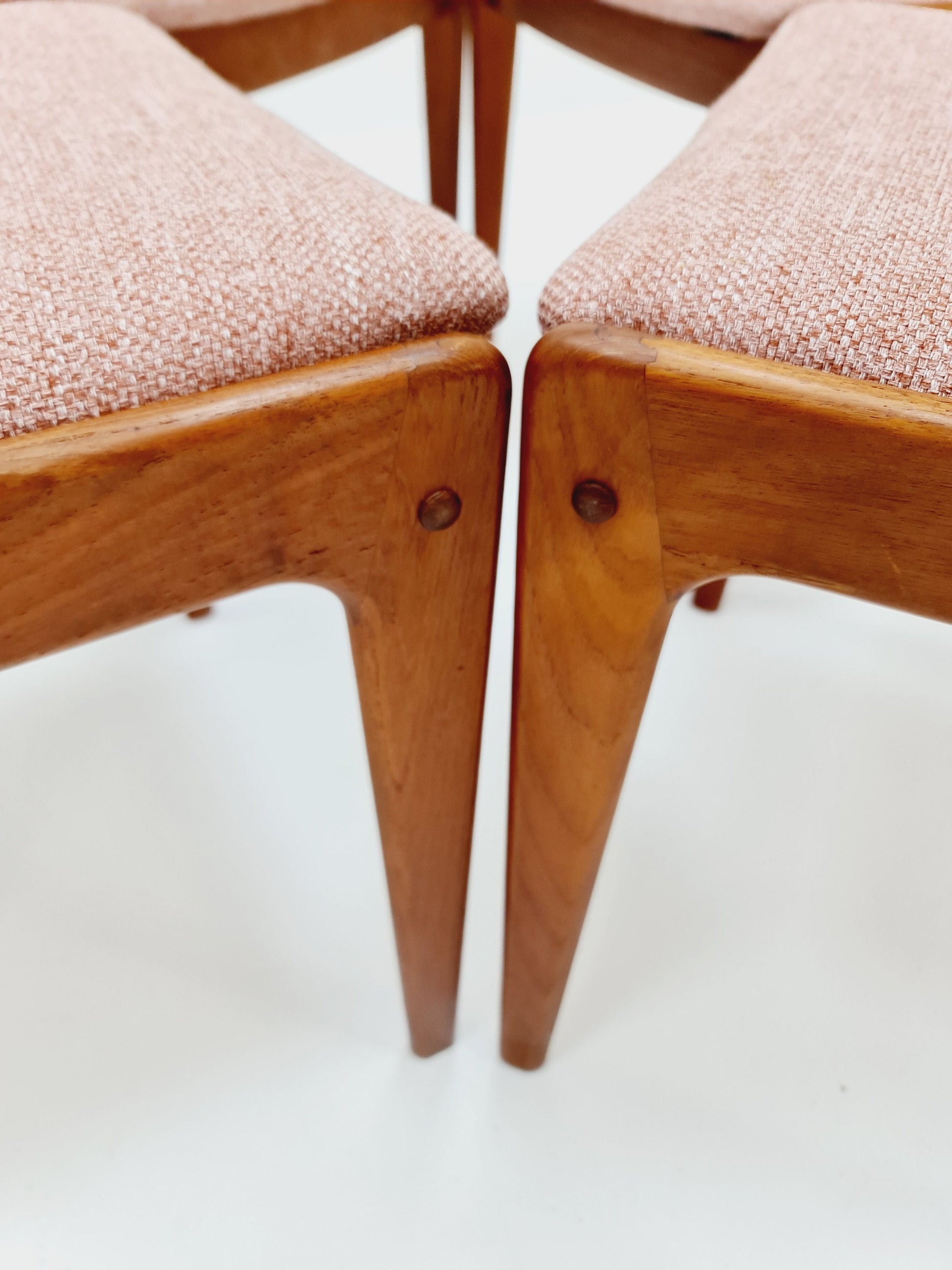 Vintage Danish solid teak dining chairs By Johannes Andersen for Uldum , 1960s, Set of 4