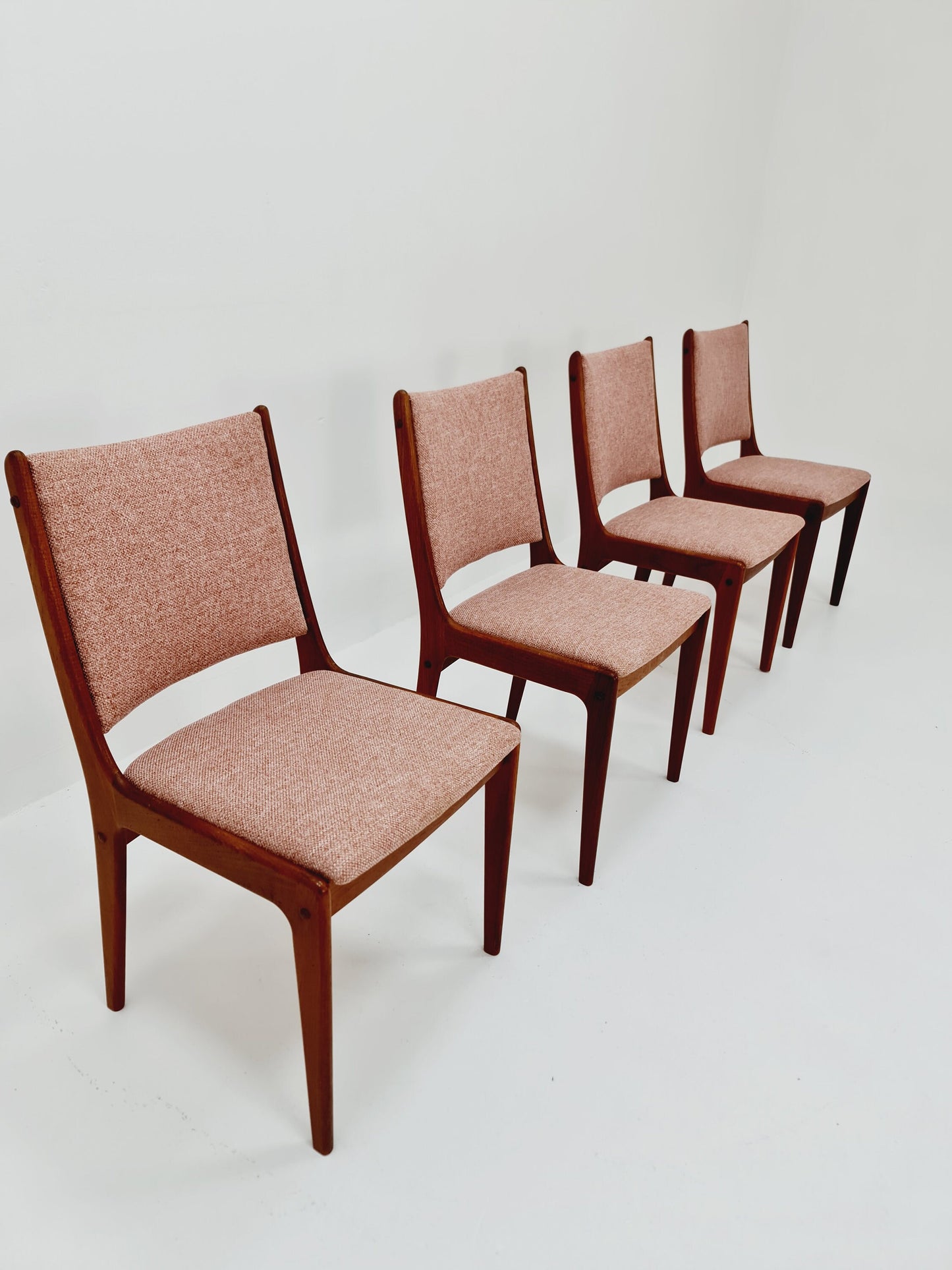 Vintage Danish solid teak dining chairs By Johannes Andersen for Uldum , 1960s, Set of 4