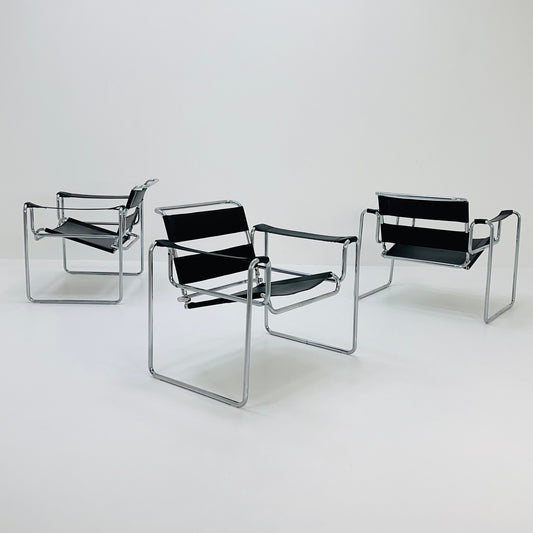 Mid century Black B3 armchair WASSILY style by Marcel Brauer , 1990s Germany