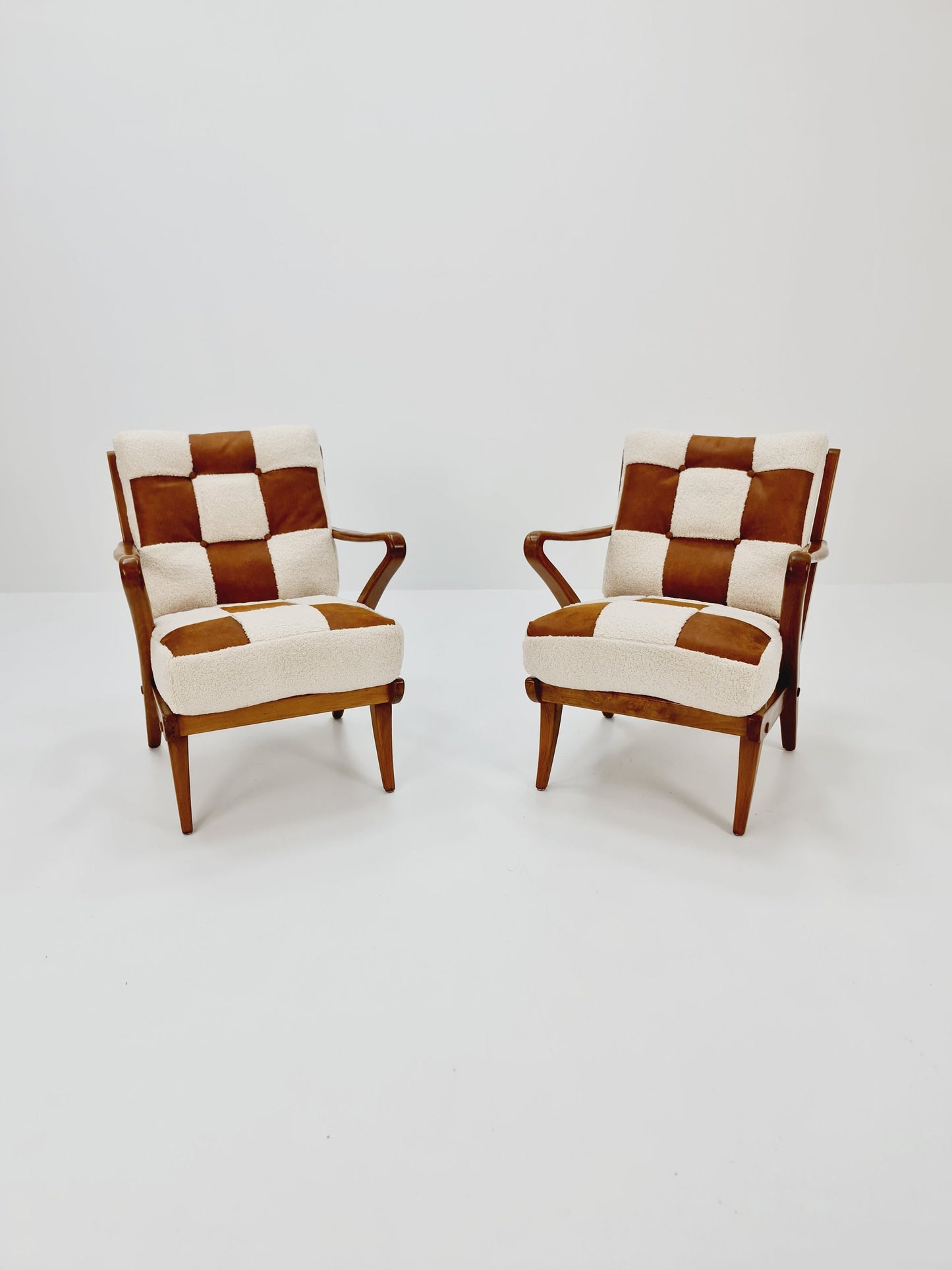 Rare Midcentury German Set of club lounge chair With Ottoman , 1950s
