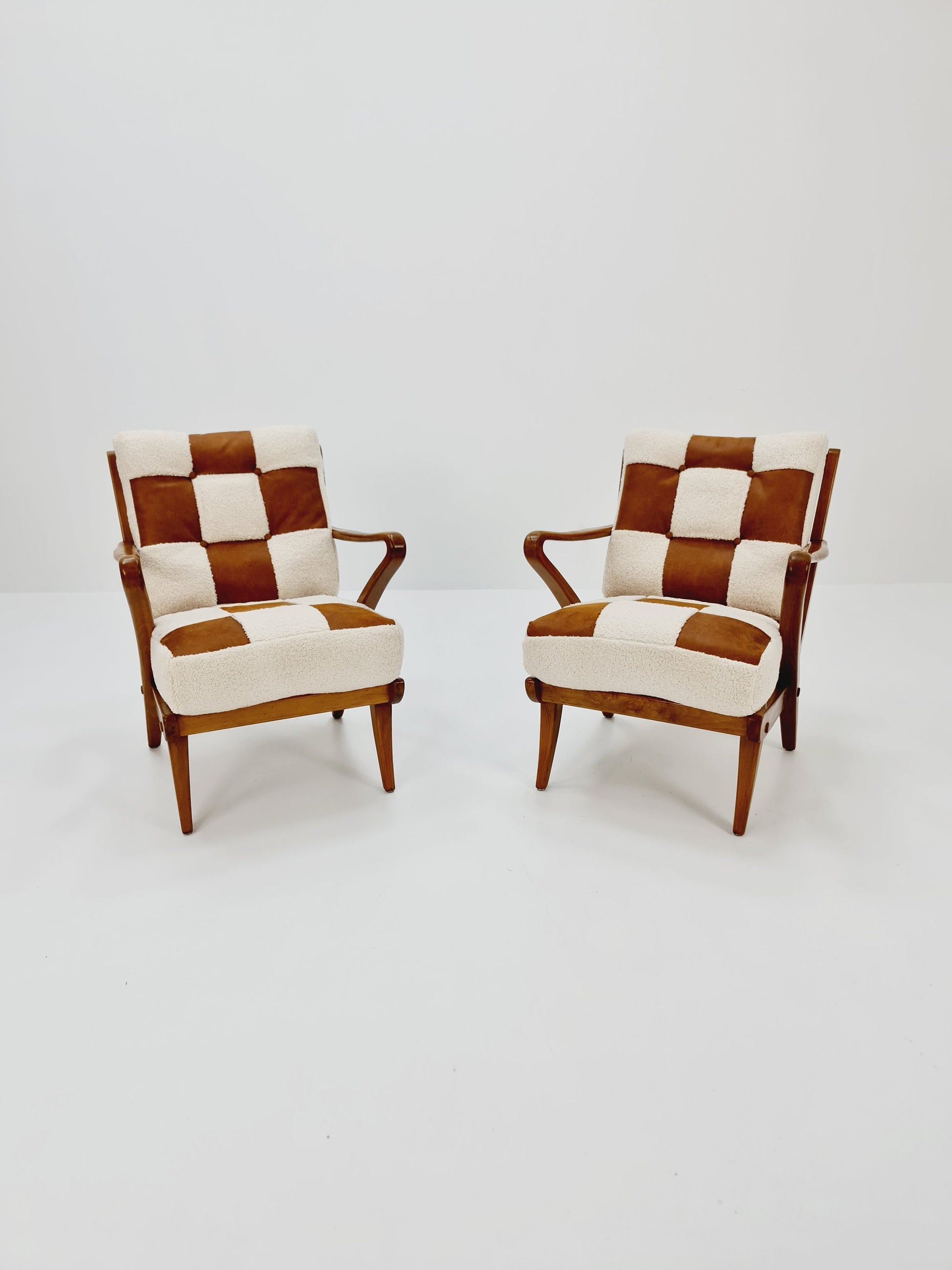 Rare Midcentury German Set of club lounge chair With Ottoman , 1950s