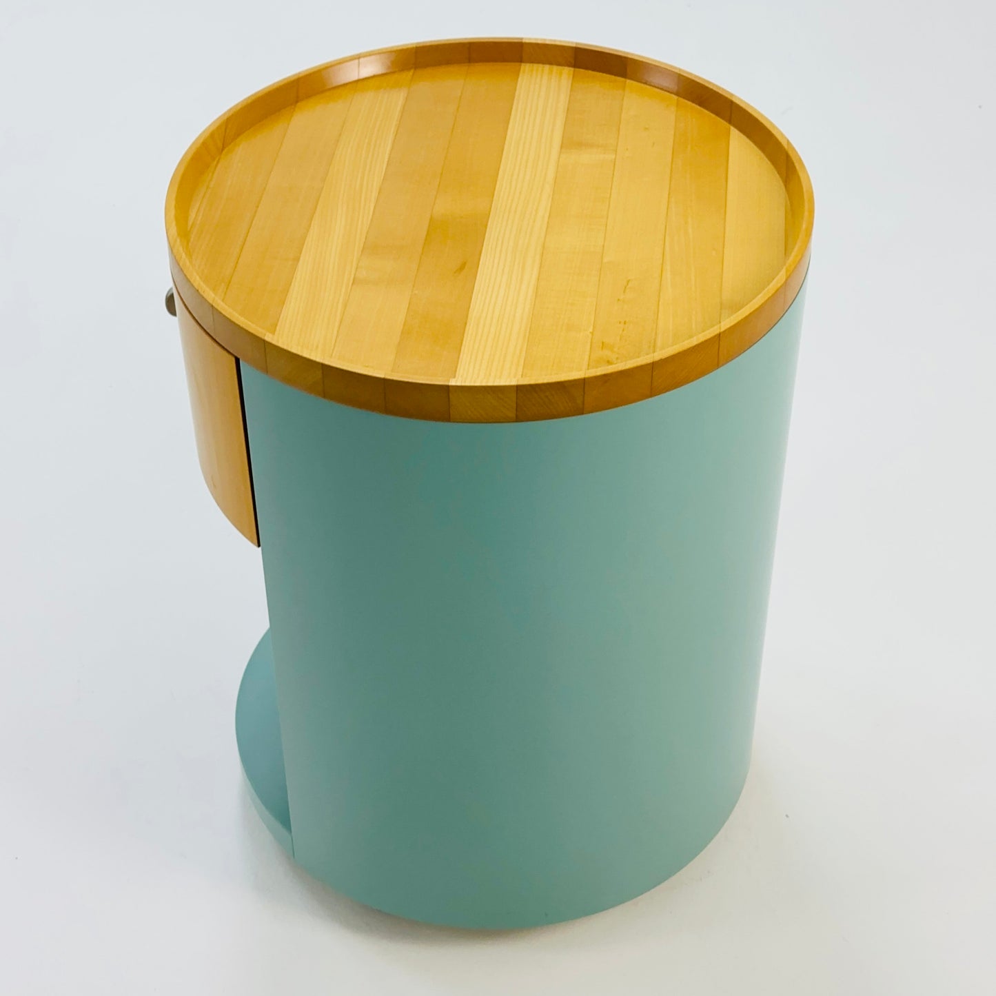 stunning designer Schönbuch round chest of drawers / nightstand Conga walnut veneered Germany
