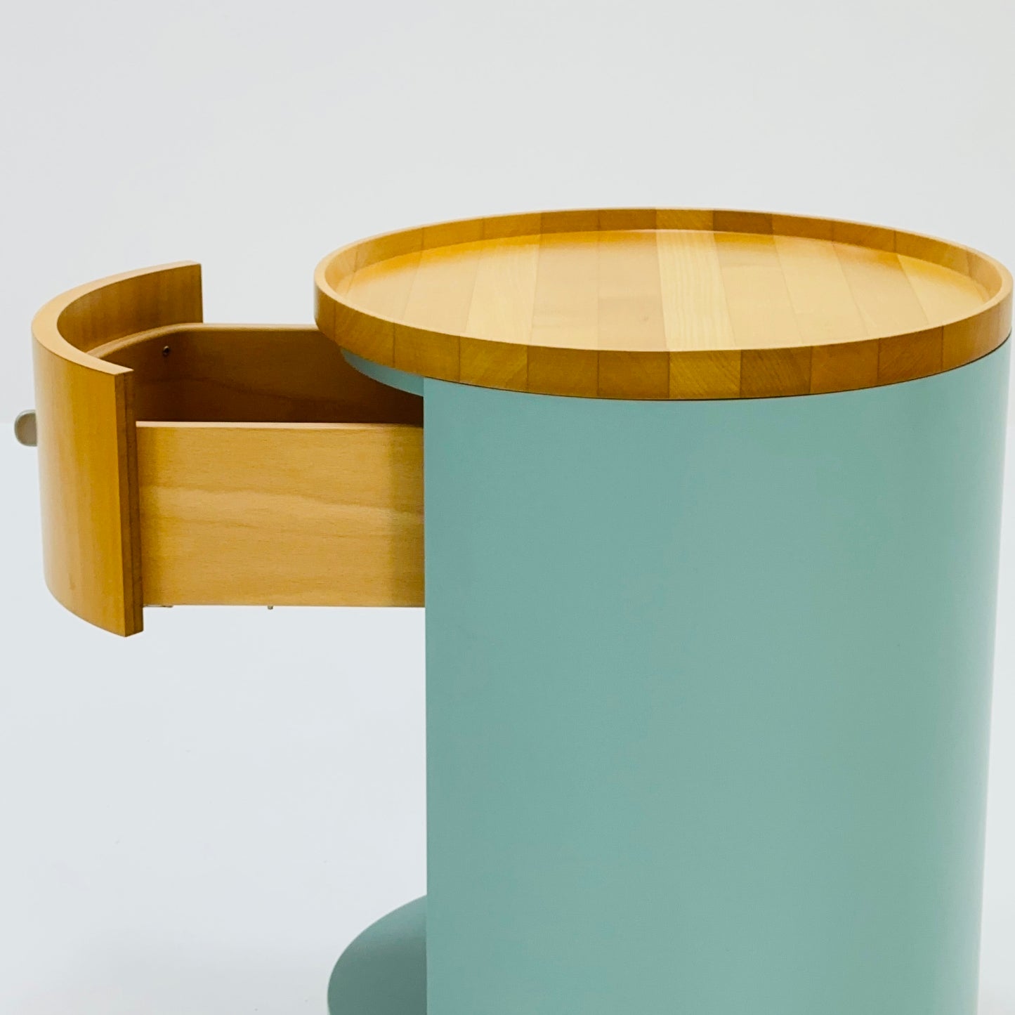 stunning designer Schönbuch round chest of drawers / nightstand Conga walnut veneered Germany