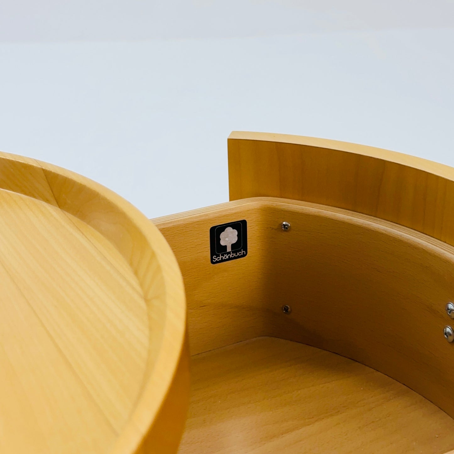 stunning designer Schönbuch round chest of drawers / nightstand Conga walnut veneered Germany