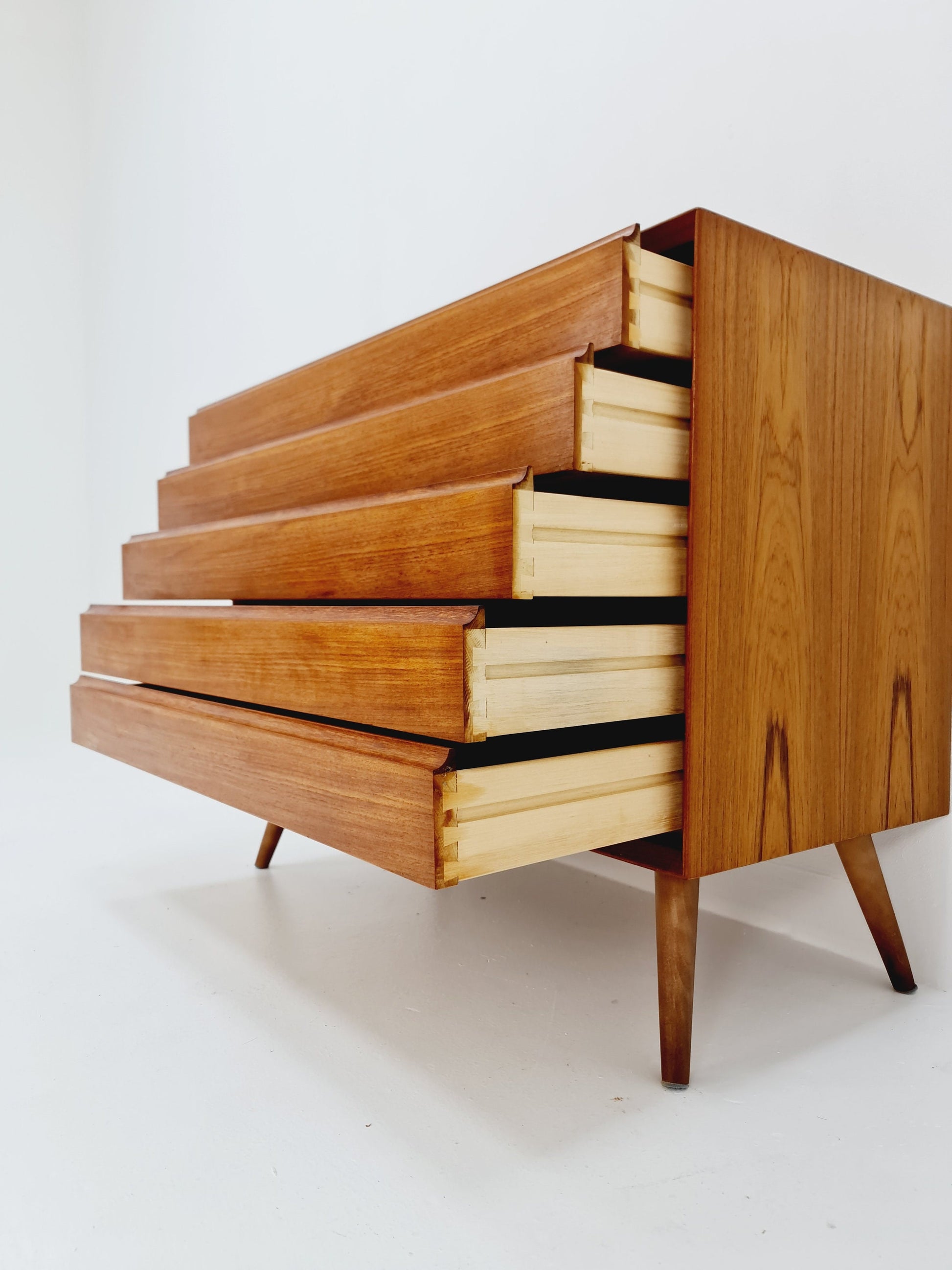 Mid century Modern Danish teak chest of drawers by Svend AAge Rasmussen , 1960s