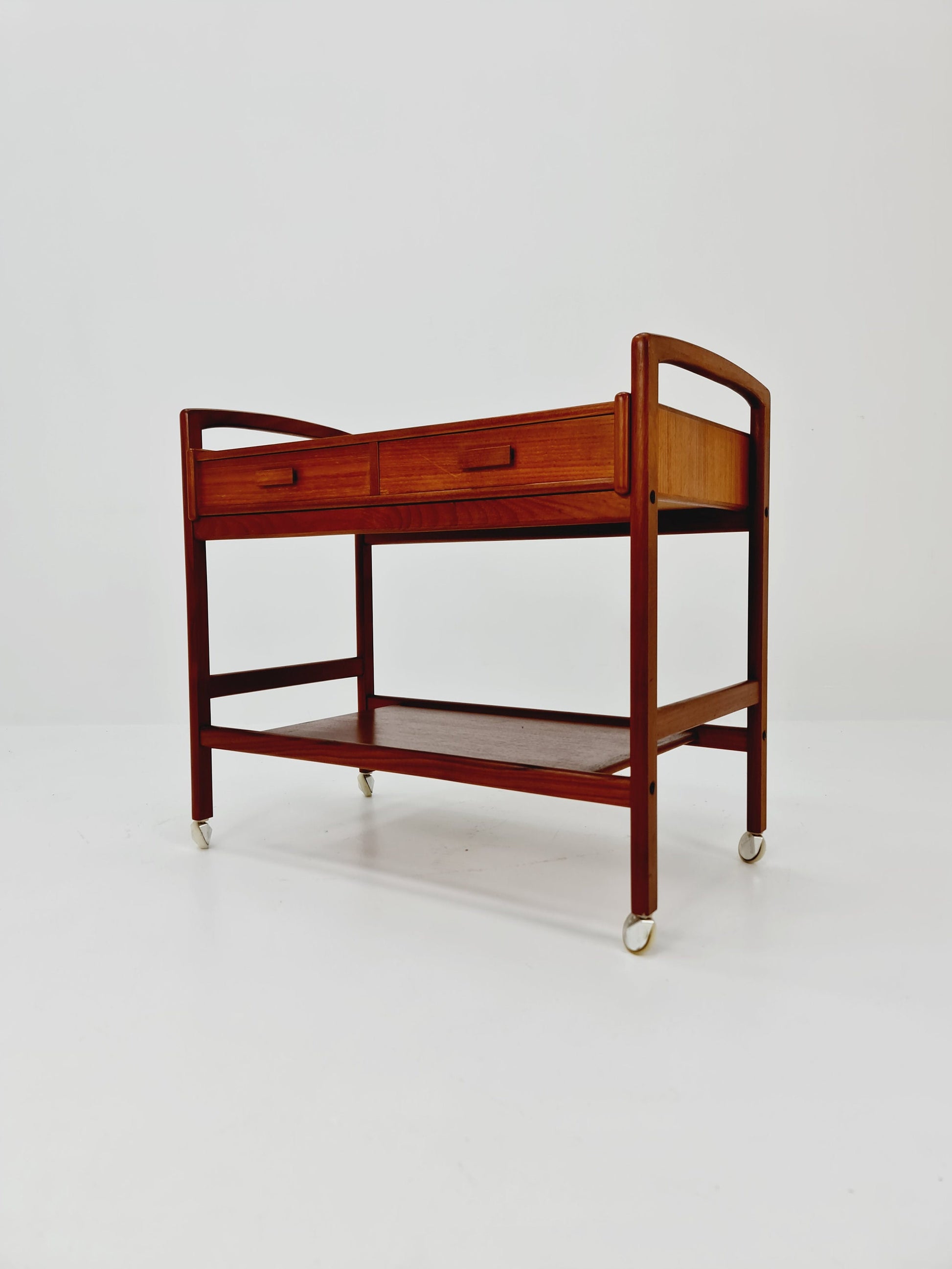 Vintage mid century danish trolley in solid teak/ bar cart By Salling Stolefabrik, 1960s