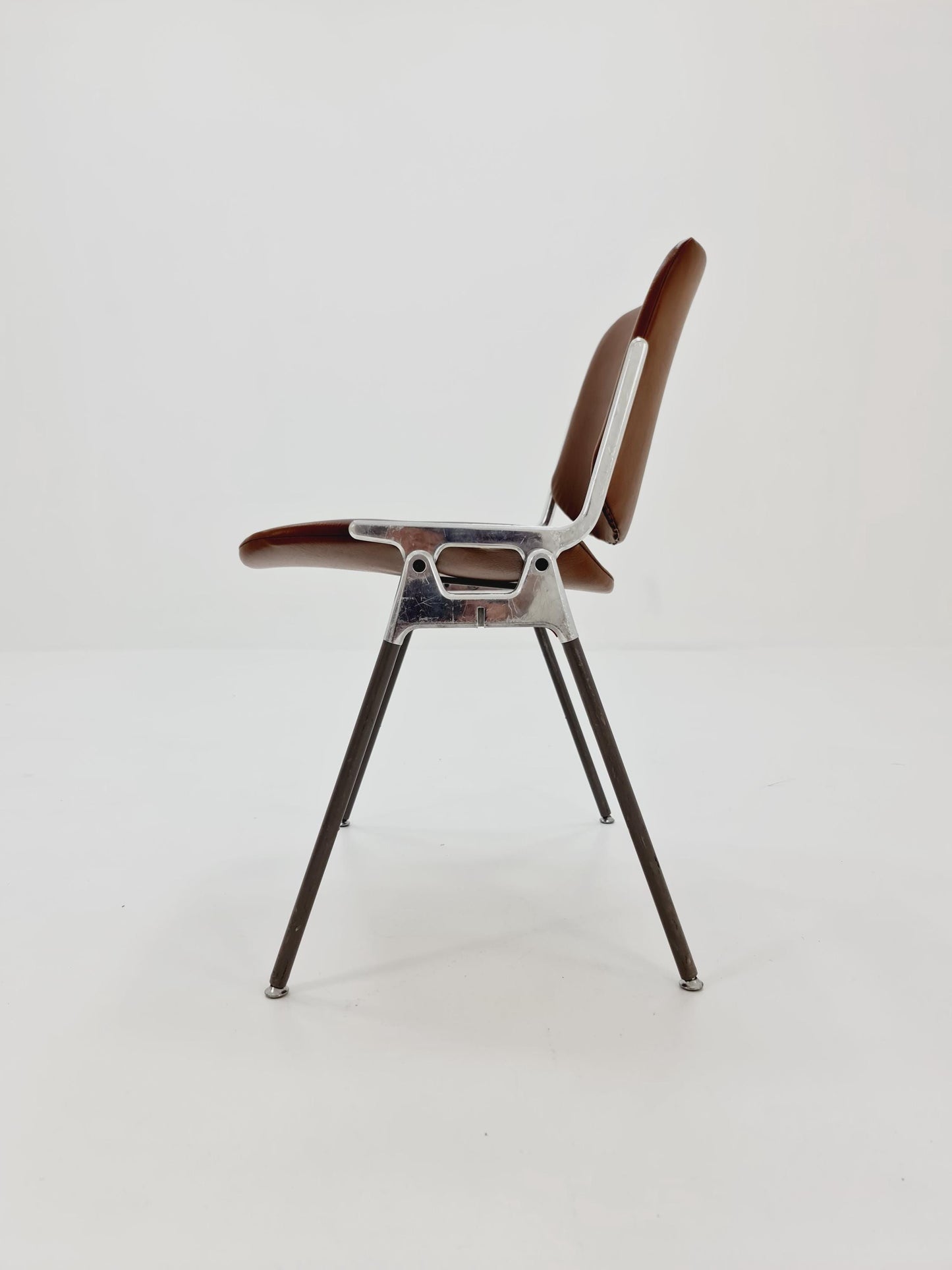 Mid century leather Italian Castelli Chair by Giancarlo Piretti 1980s