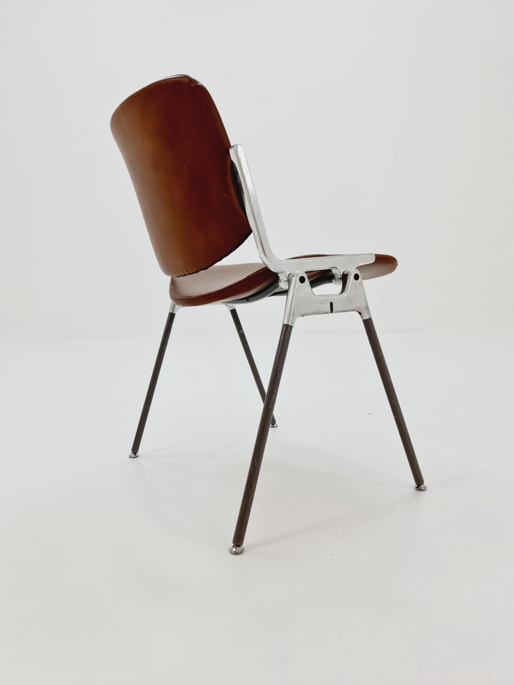 Mid century leather Italian Castelli Chair by Giancarlo Piretti 1980s