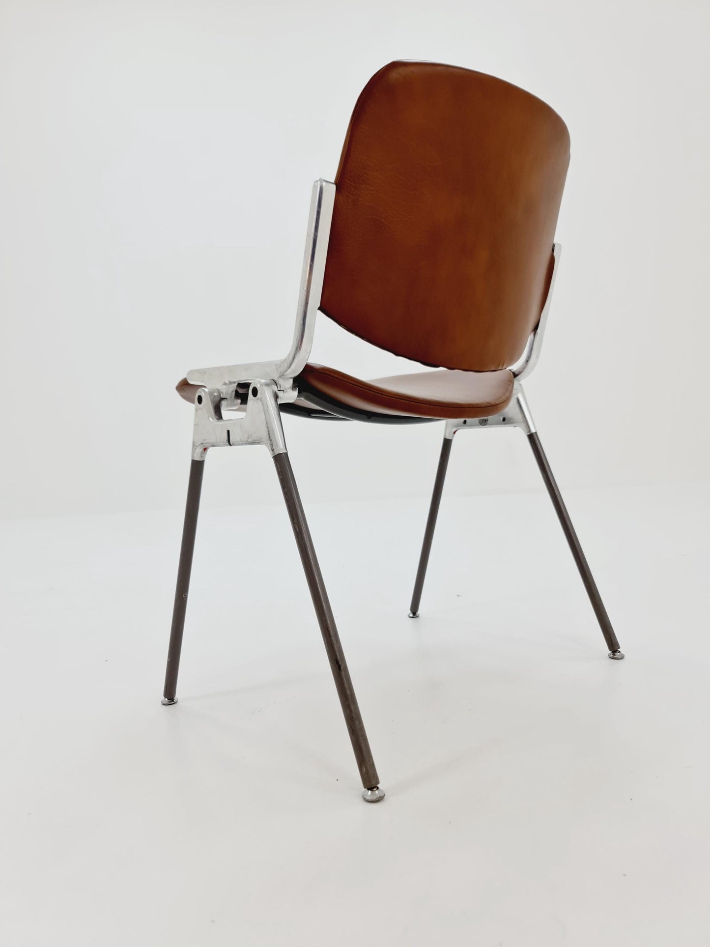 Mid century leather Italian Castelli Chair by Giancarlo Piretti 1980s