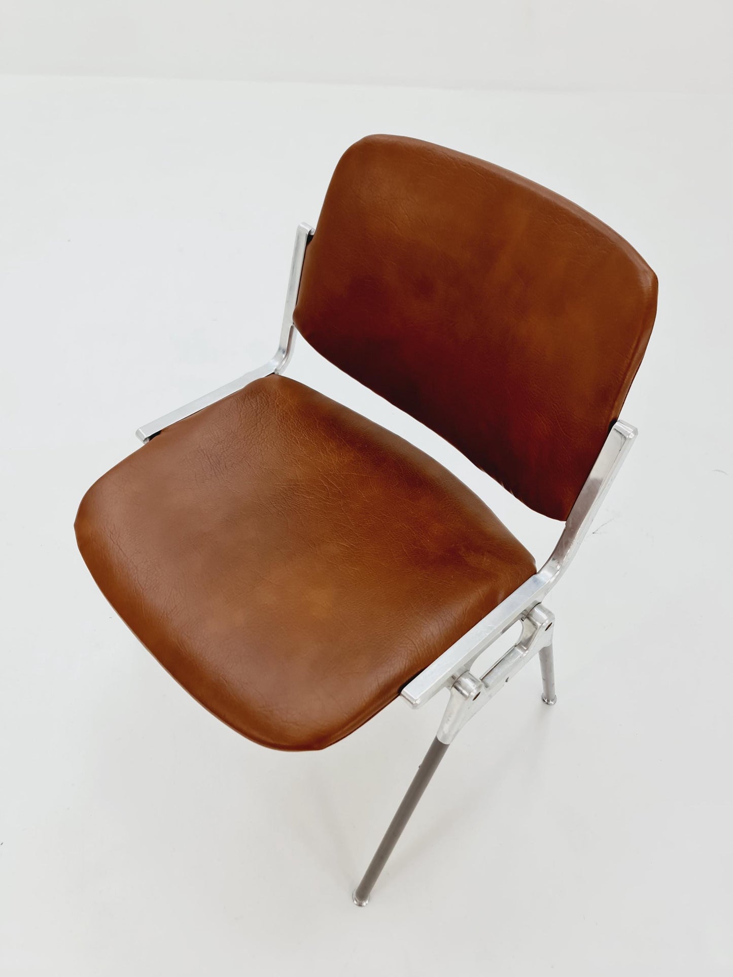 Mid century leather Italian Castelli Chair by Giancarlo Piretti 1980s