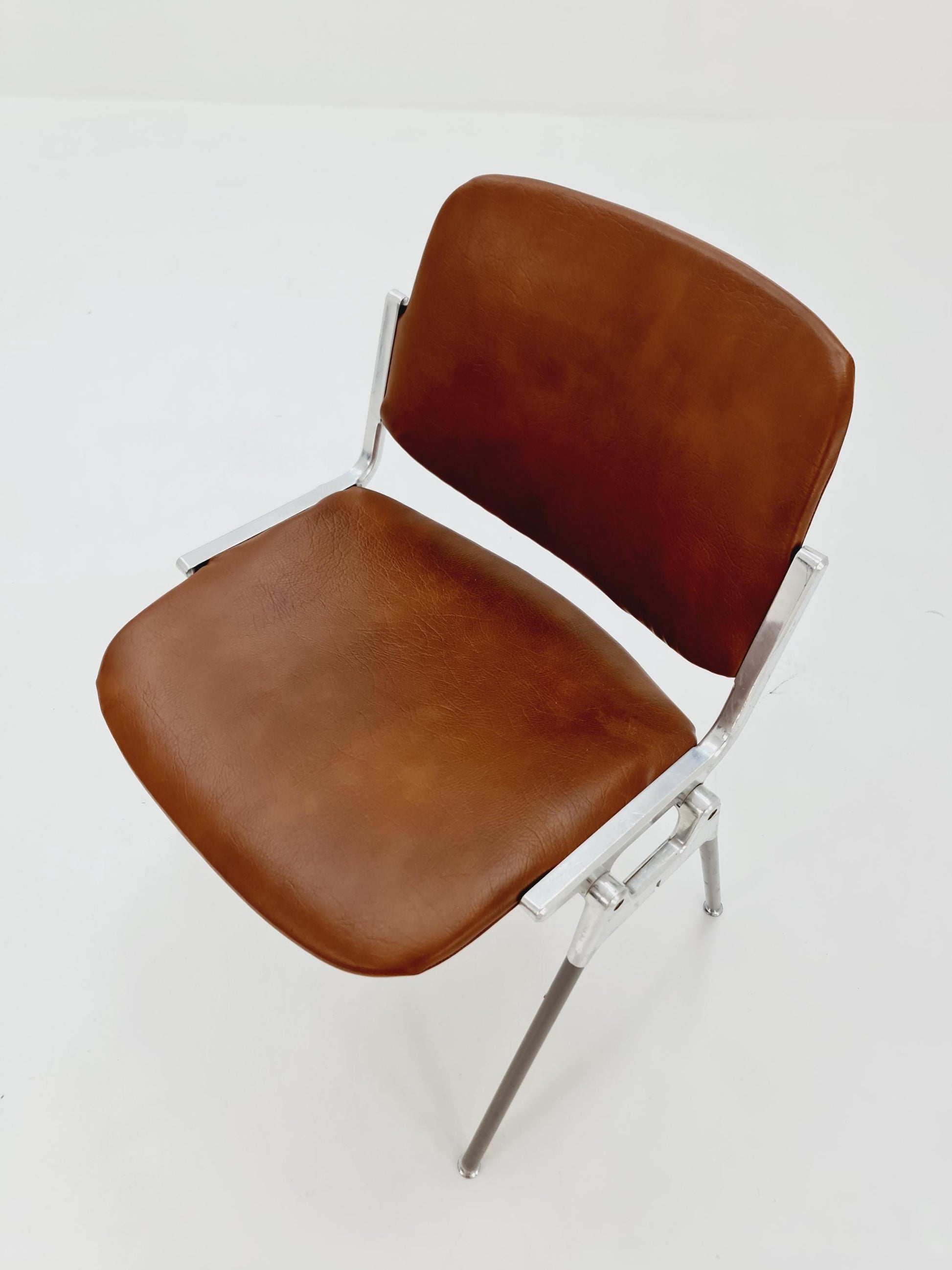 Mid century leather Italian Castelli Chair by Giancarlo Piretti 1980s