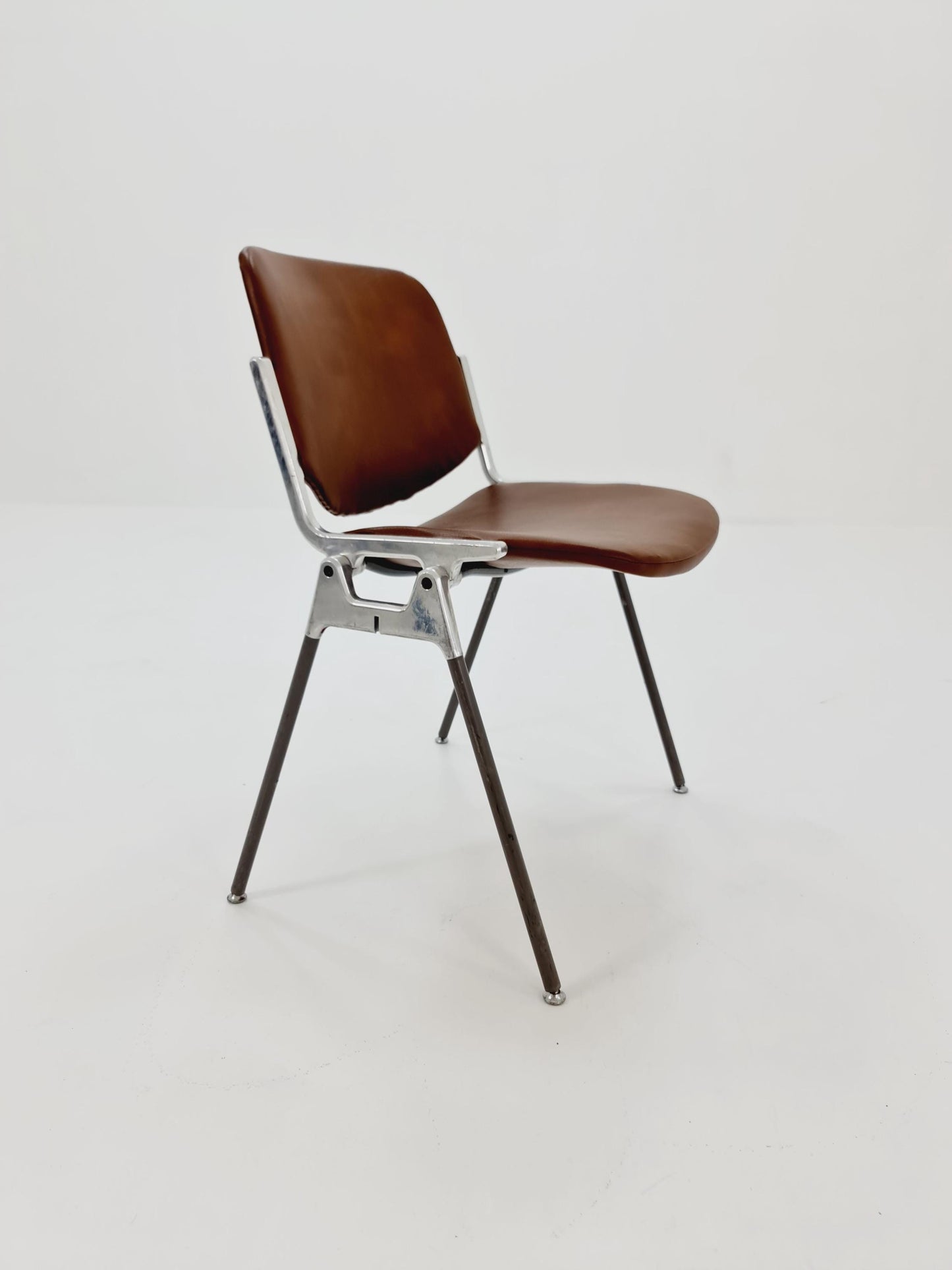 Mid century leather Italian Castelli Chair by Giancarlo Piretti 1980s