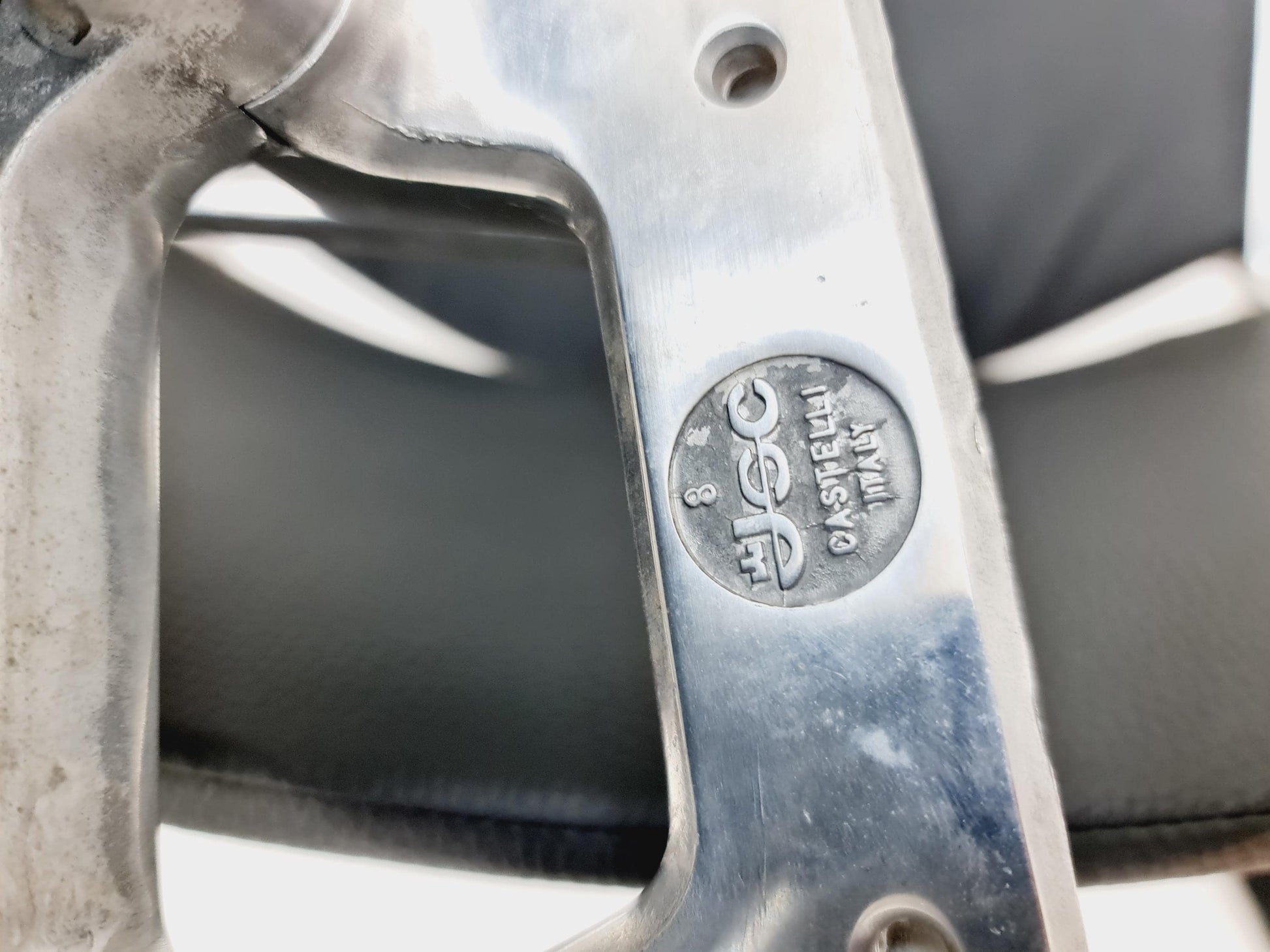 1 / 2 Italian black leatherite Castelli arm chairs by Giancarlo Piretti, 1970s