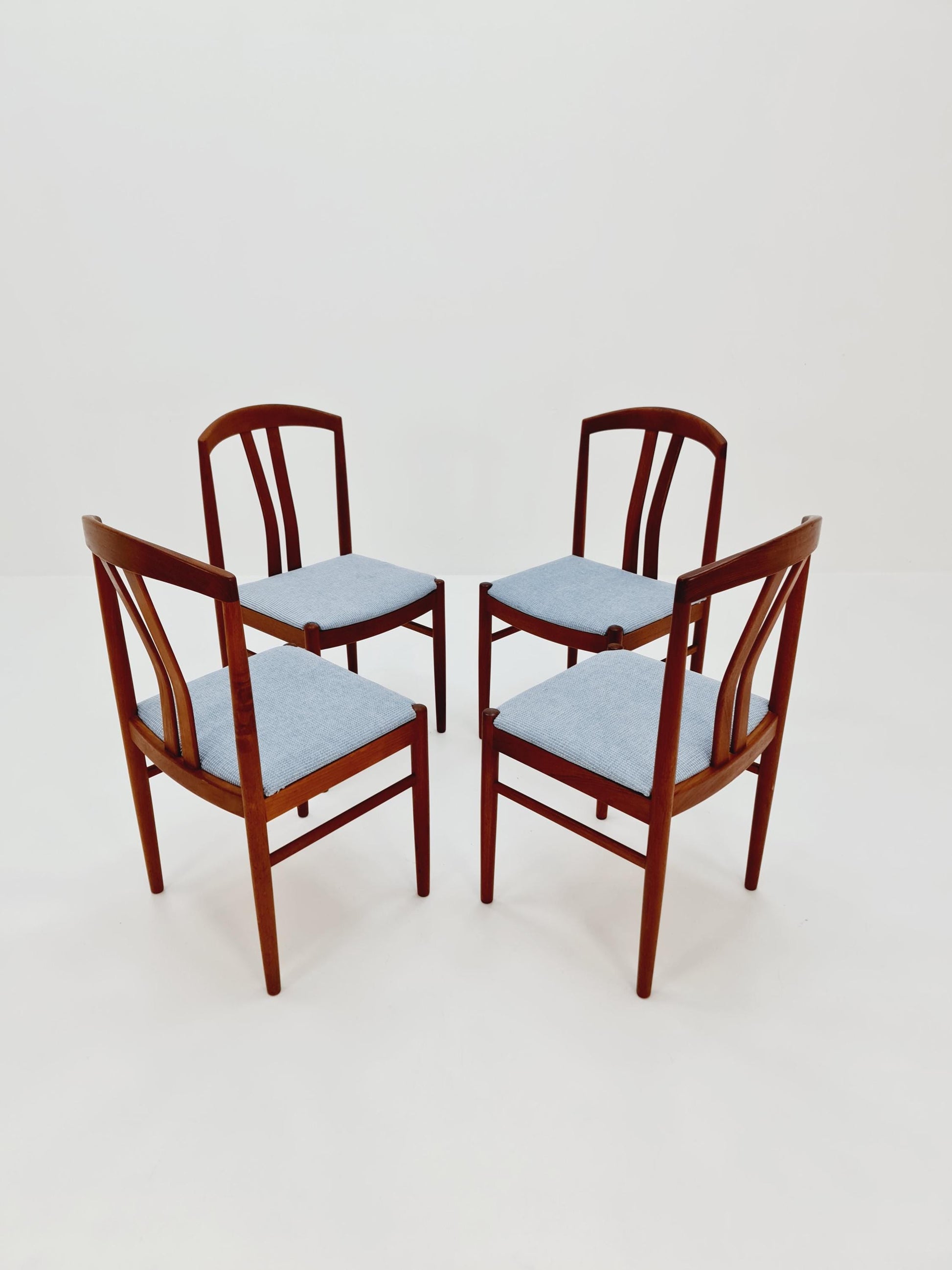 Vintage Swidish solid teak dining chairs By ALB.Johansson & Soner For C.E Eksrtöm , 1960s, Set of 4