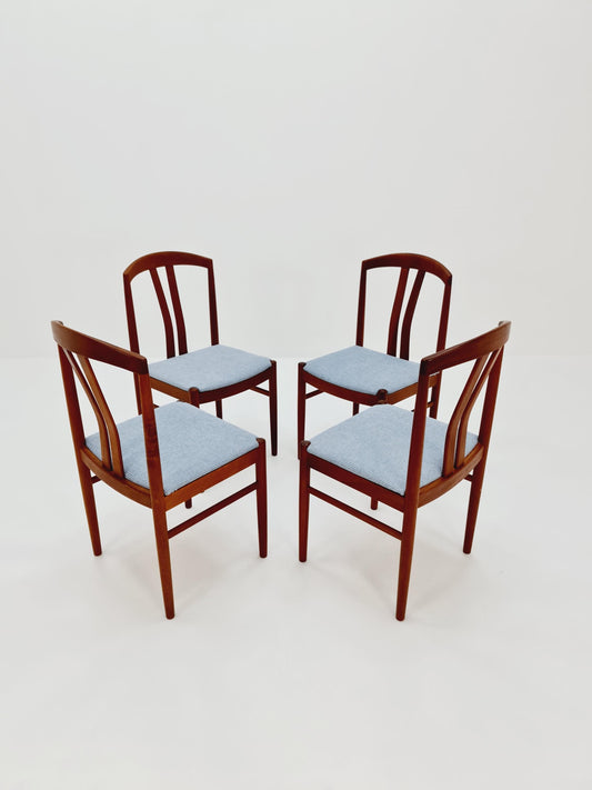 Vintage Swidish solid teak dining chairs By ALB.Johansson & Soner For C.E Eksrtöm , 1960s, Set of 4