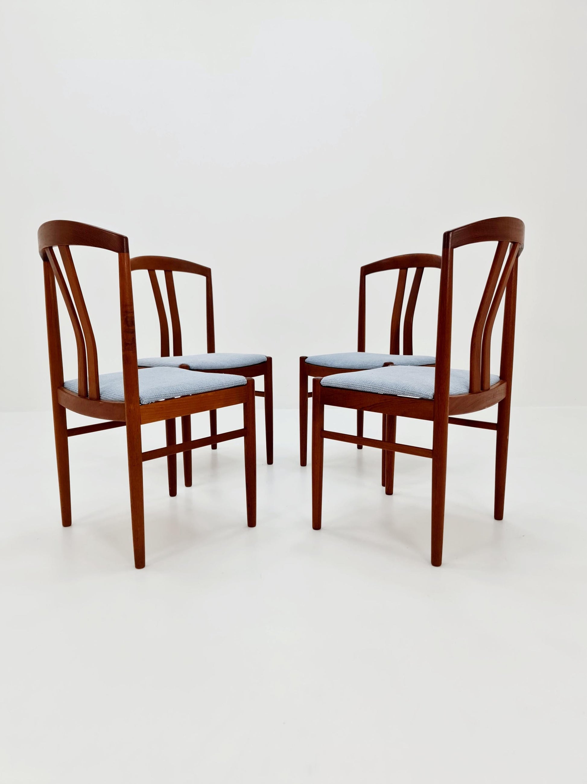 Vintage Swidish solid teak dining chairs By ALB.Johansson & Soner For C.E Eksrtöm , 1960s, Set of 4