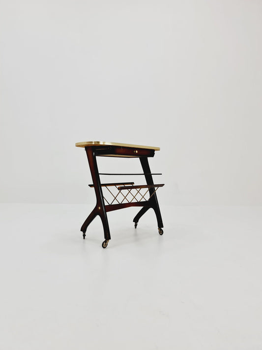 Super Rare Vintage German mid century Sidetable magazine rack, 1950s