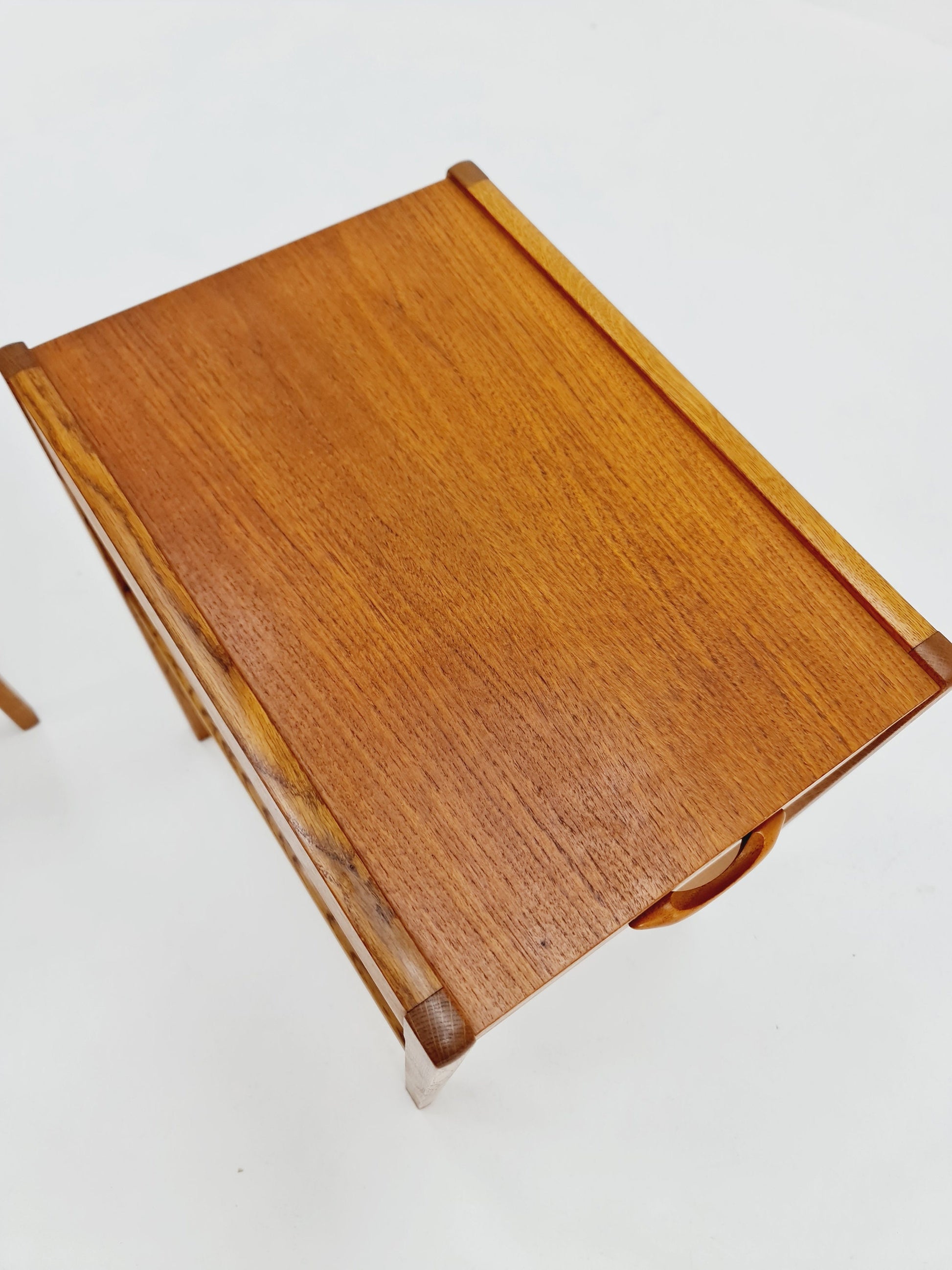 Mid century Danish teak & Oak bedside tables/ nightstands , 1960s, set of 2