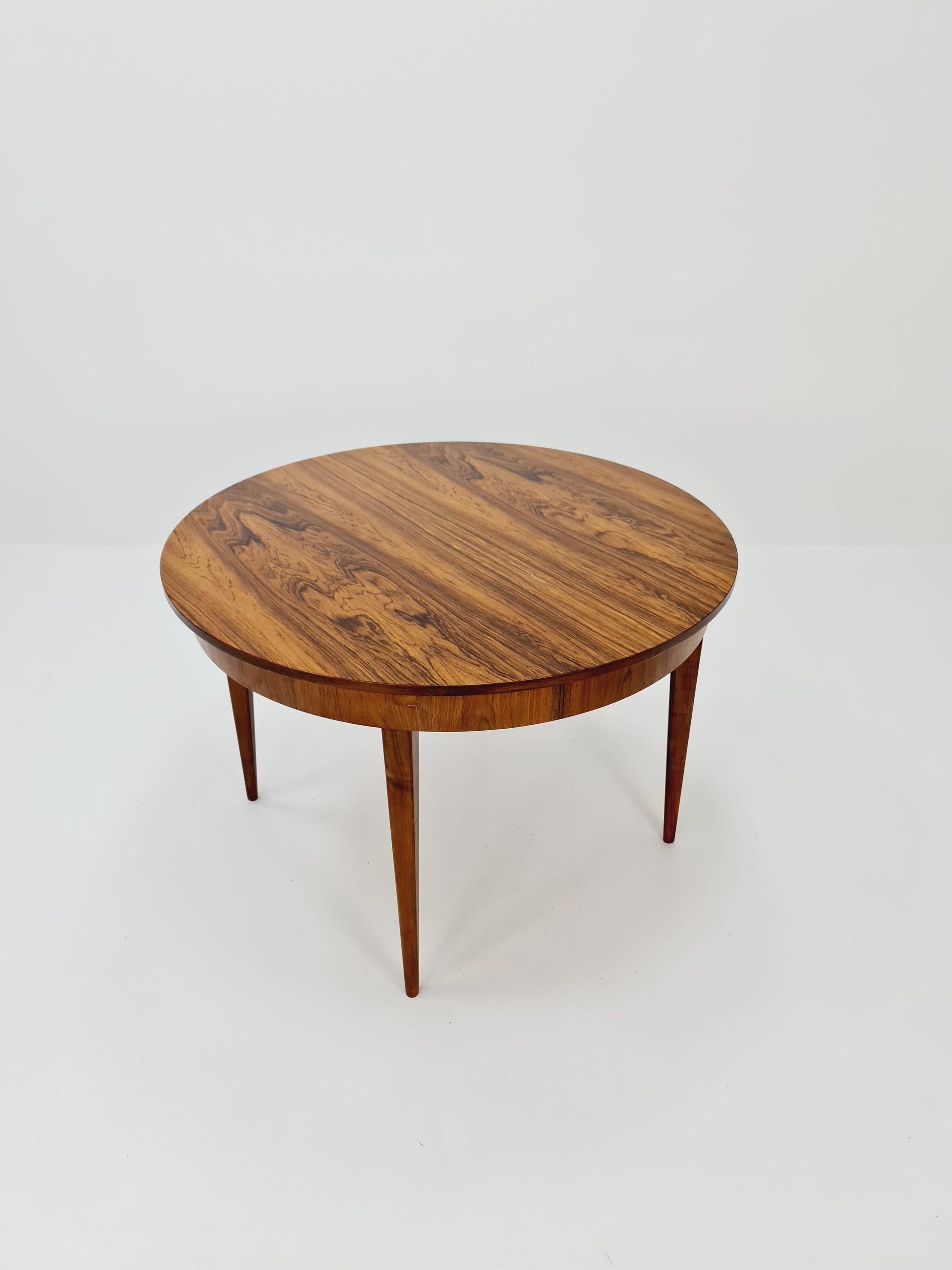 Round German Rosewood Dining Table from Lübke, 1960s