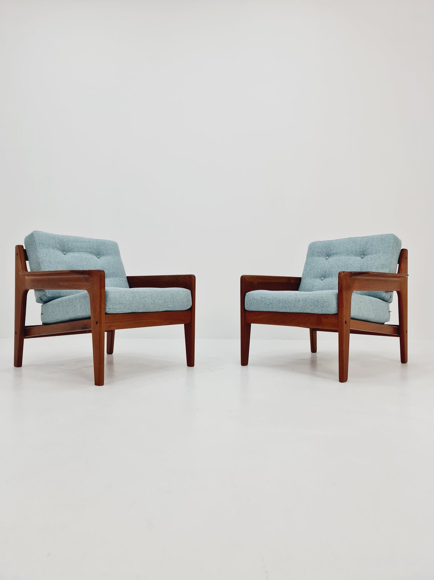 Mid century teak easy lounge chairs by Arne Wahl Iversen for Komfort , Set of 2, 1960s