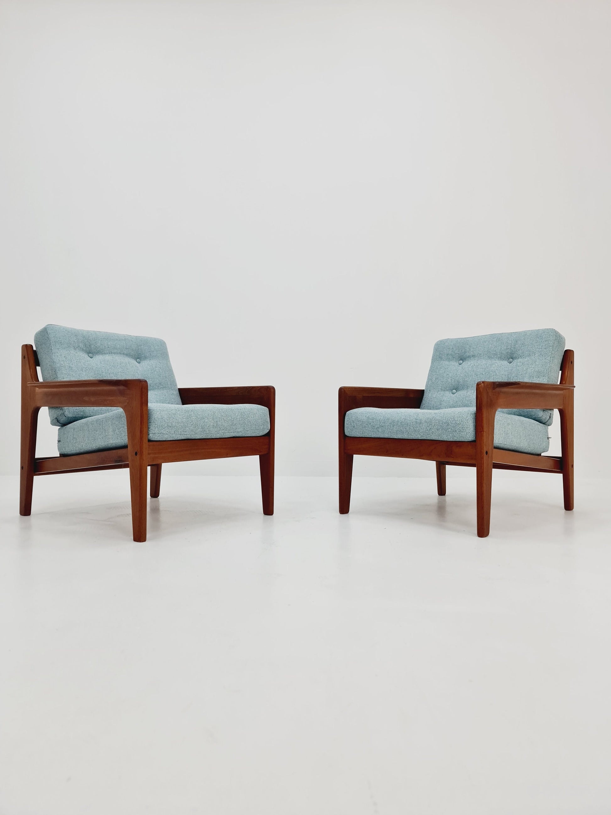Mid century teak easy lounge chairs by Arne Wahl Iversen for Komfort , Set of 2, 1960s