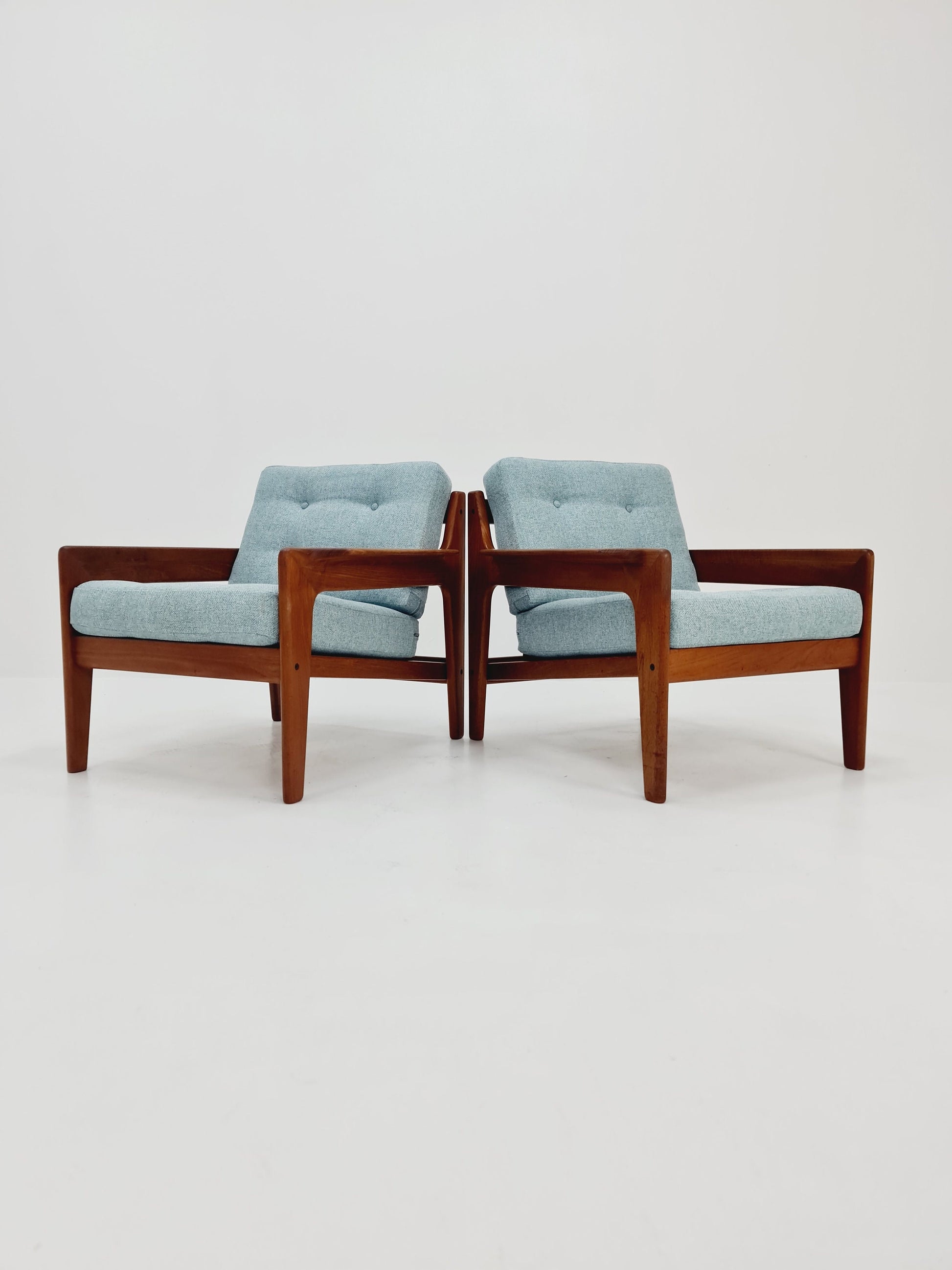 Mid century teak easy lounge chairs by Arne Wahl Iversen for Komfort , Set of 2, 1960s