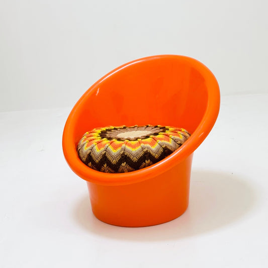 Skopa Lounge orange Chair by Ole Gjerløv Knudsen & Torben Lind for Ikea, 1970s
