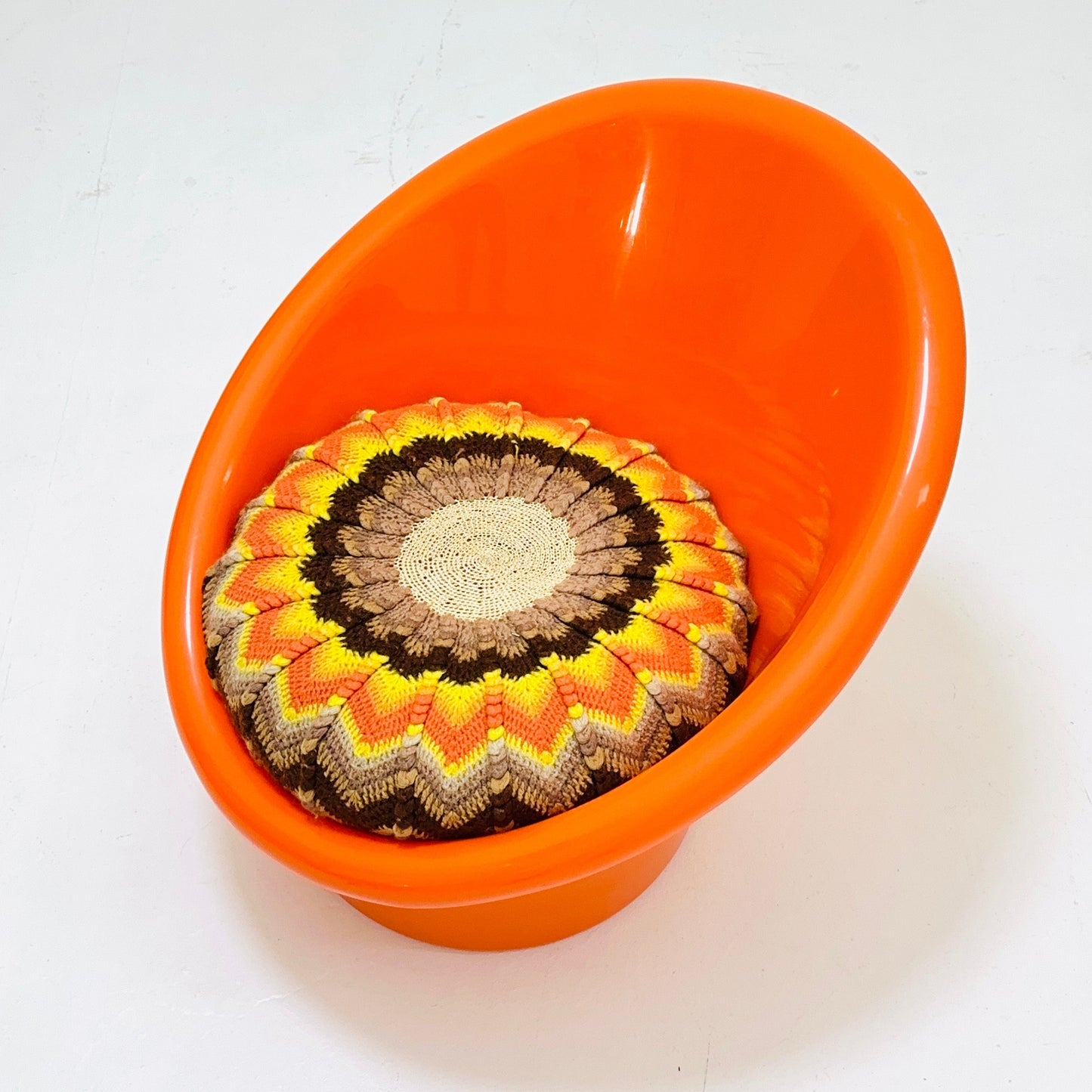 Skopa Lounge orange Chair by Ole Gjerløv Knudsen & Torben Lind for Ikea, 1970s