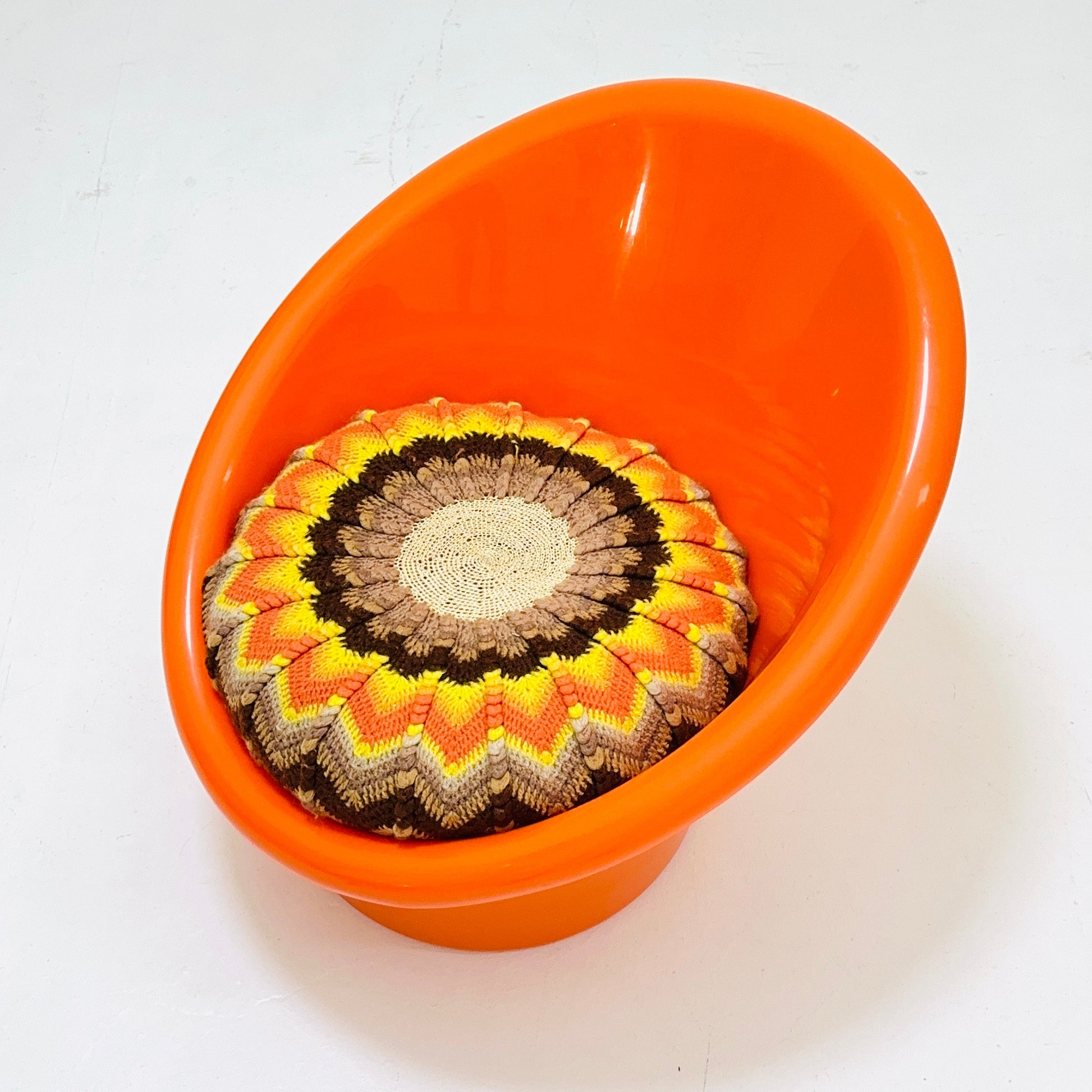 Skopa Lounge orange Chair by Ole Gjerløv Knudsen & Torben Lind for Ikea, 1970s