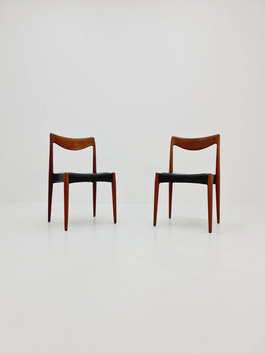 1 of 2 Vintage Norwegian teak, leather chair by Rastad & Relling, 1960s