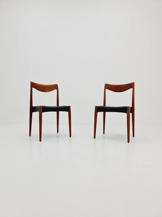 1 of 2 Vintage Norwegian teak, leather chair by Rastad & Relling, 1960s